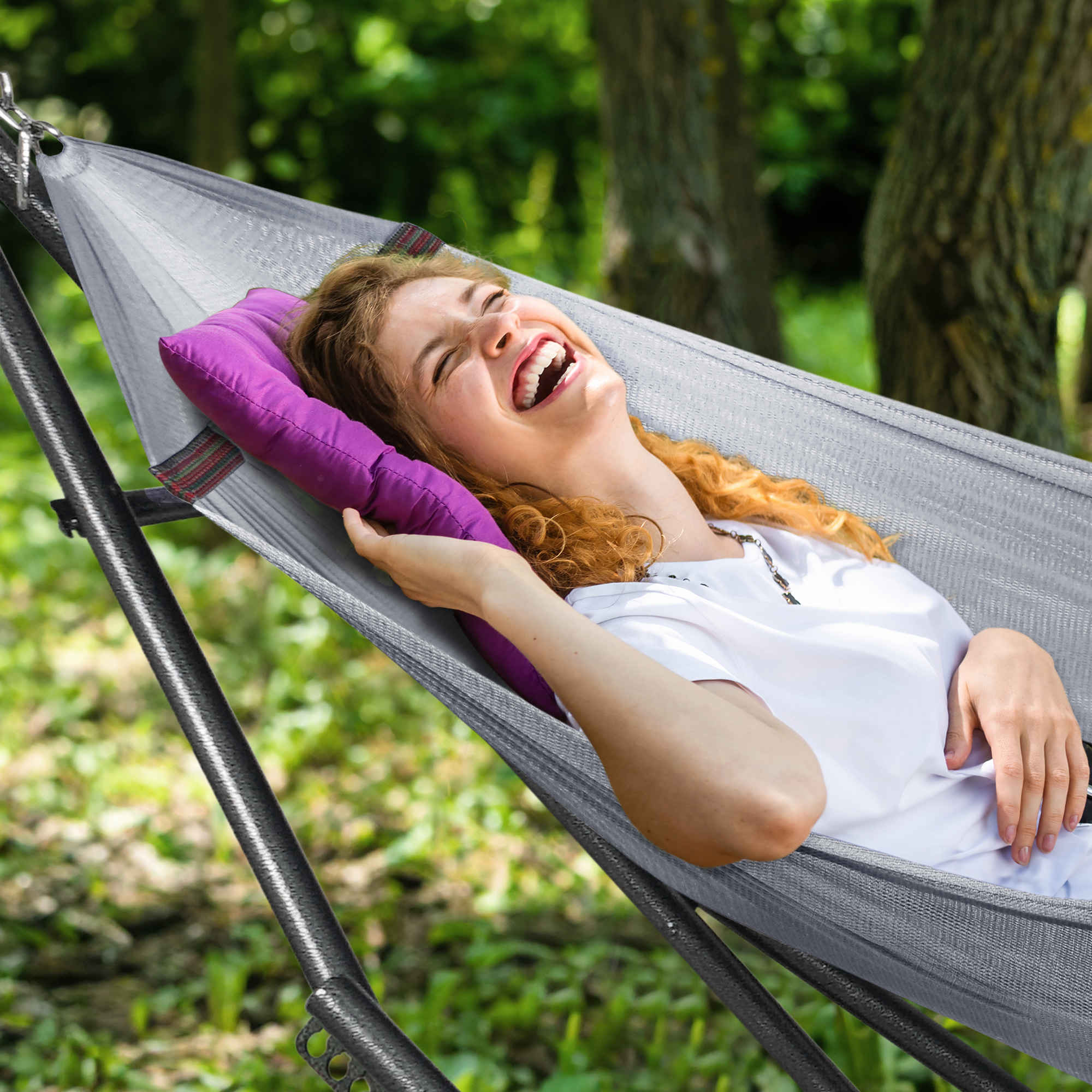 Tranquillo Universal Hammock with Medium Size Stands for Ultimate Relaxation - Ideal Universal Hammock Stands - Medium Size Megsu