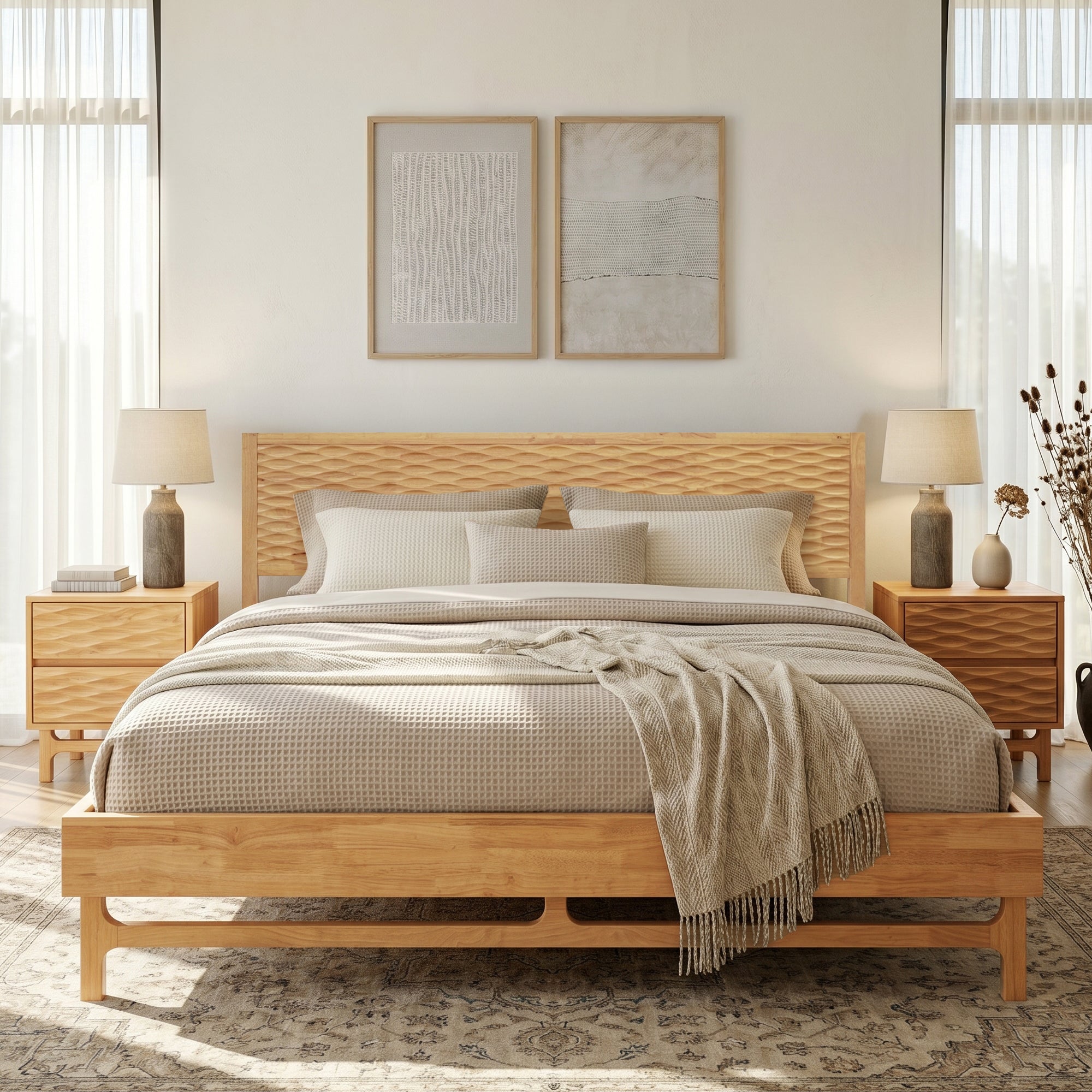 Elara Solid Wood Bed Frame Megsu