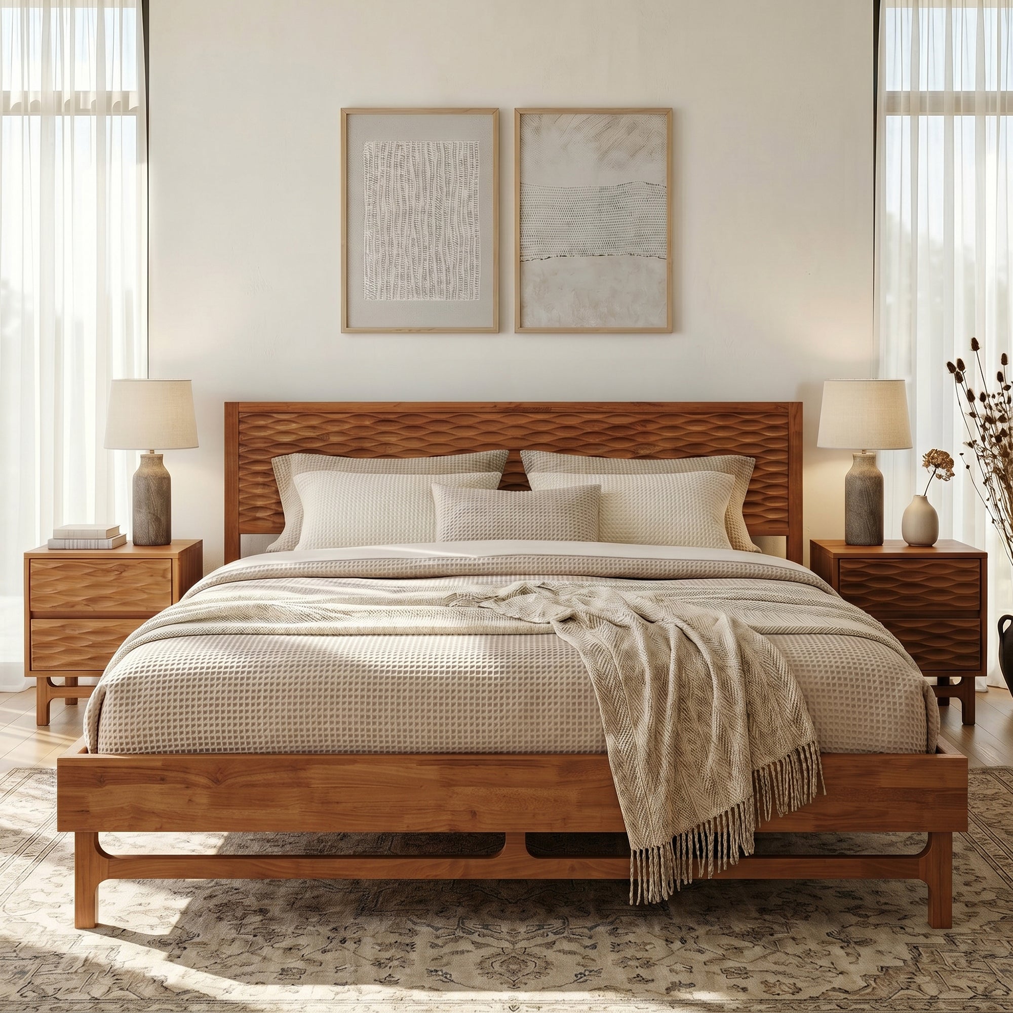 Elara Solid Wood Bed Frame Megsu
