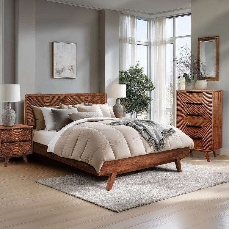 Harmony Solid Wood Dresser with 5 Drawers Megsu