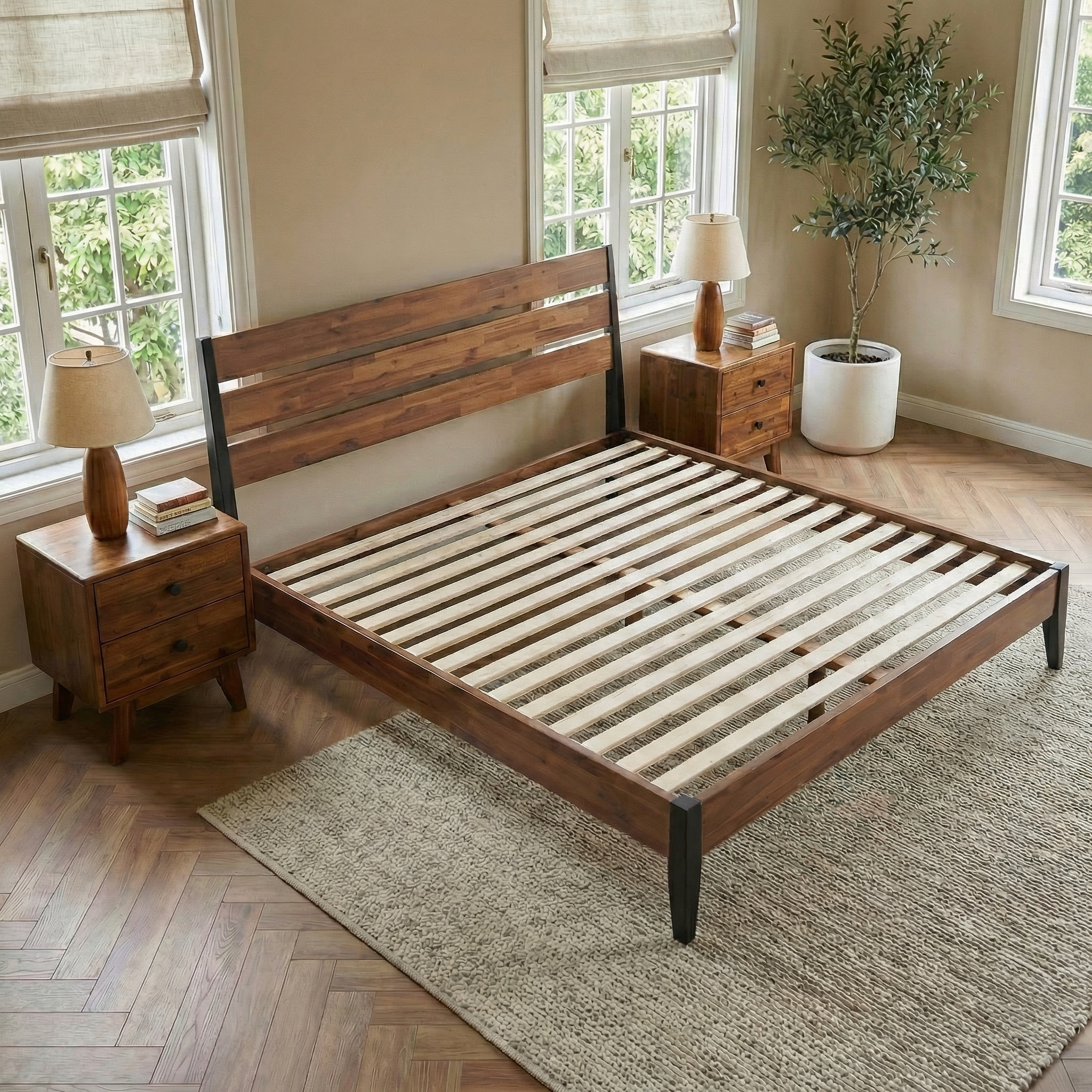 Emery Solid Wood Bed Frame Megsu