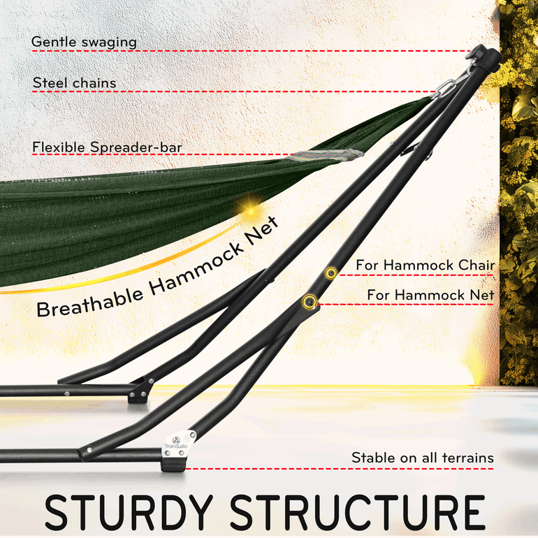 Tranquillo UniGen Transforming Hammock Stand for Ultimate Relaxation Megsu