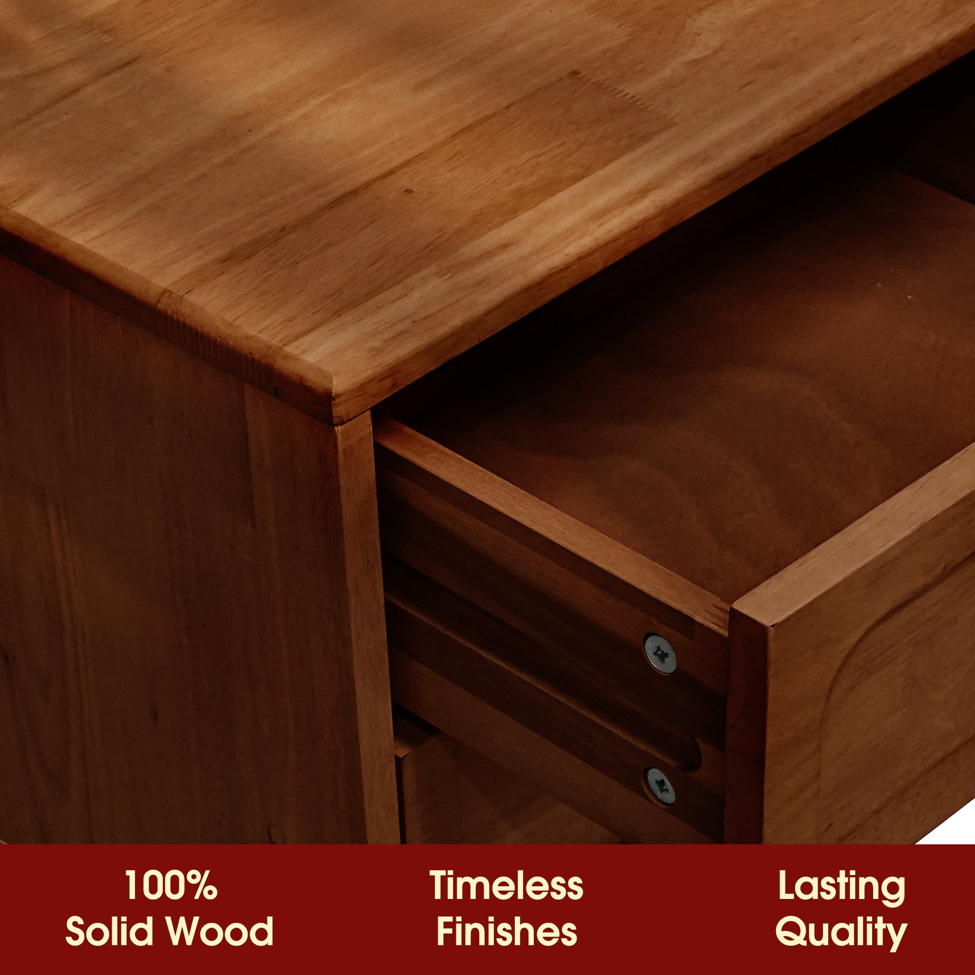 Savana Solid Wood 2-Drawer Nightstand Megsu