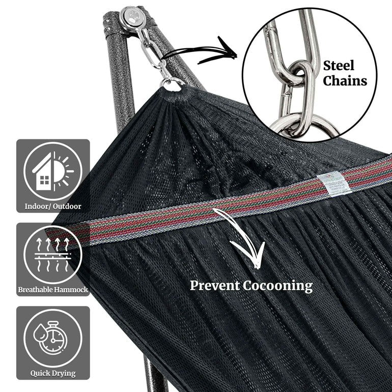 Tranquillo Universal Hammock with Medium Size Stands for Ultimate Relaxation - Ideal Universal Hammock Stands - Medium Size Megsu