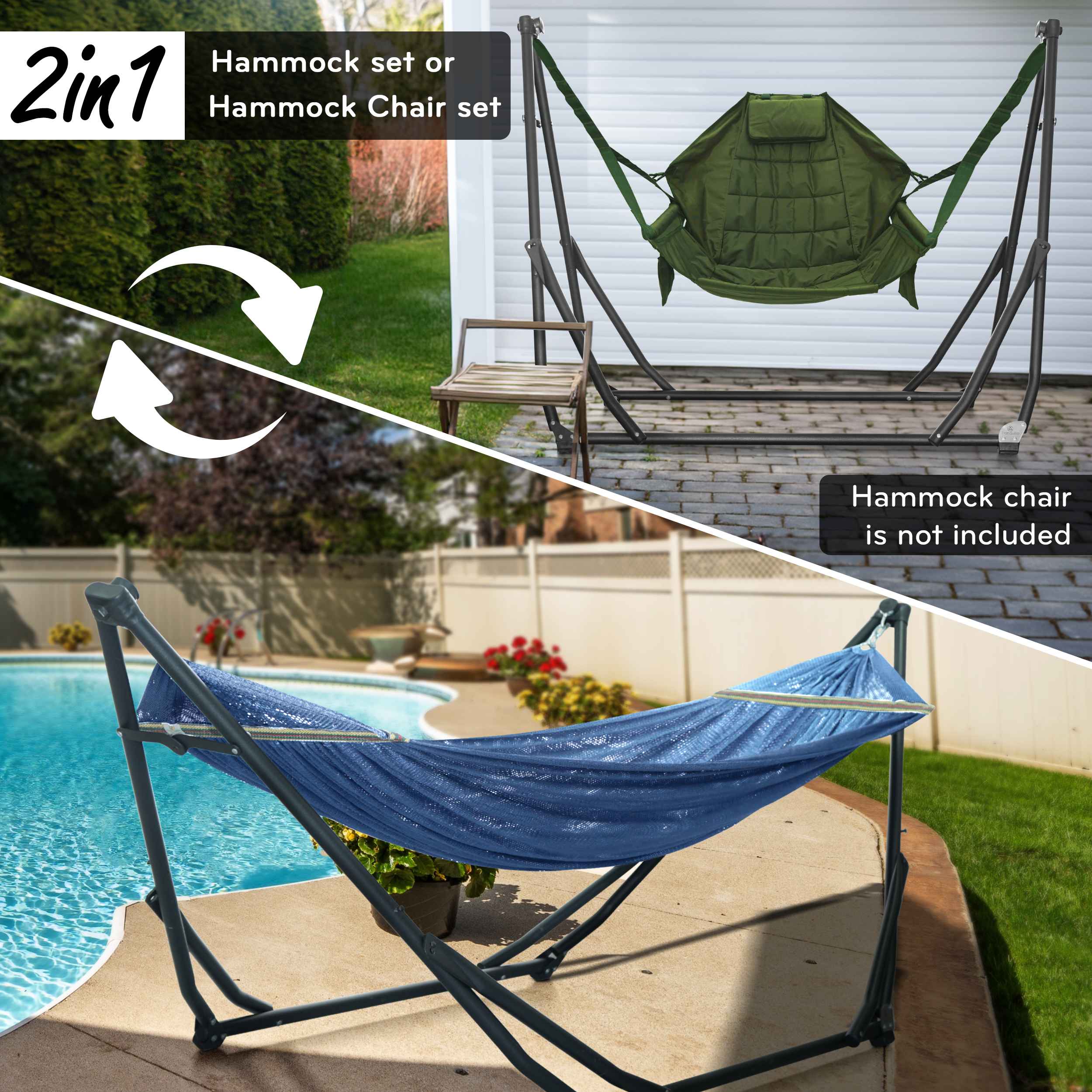 Tranquillo UniGen Transforming Hammock Stand for Ultimate Relaxation Megsu