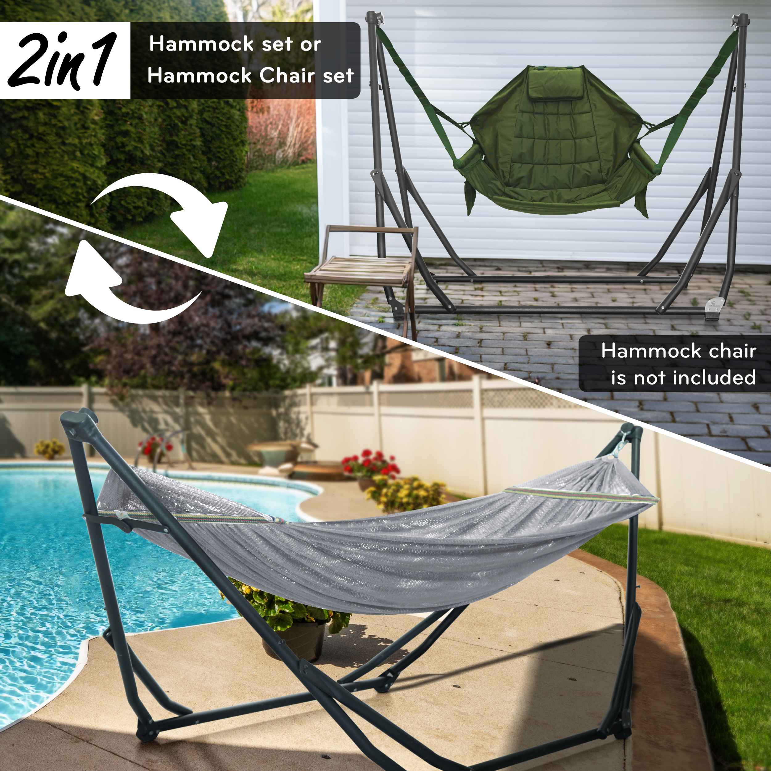 Tranquillo UniGen Transforming Hammock Stand for Ultimate Relaxation Megsu