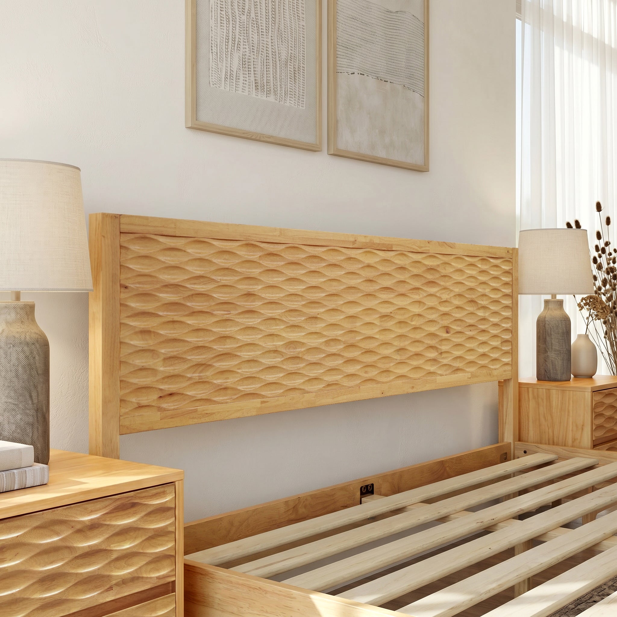 Elara Solid Wood Bed Frame Megsu