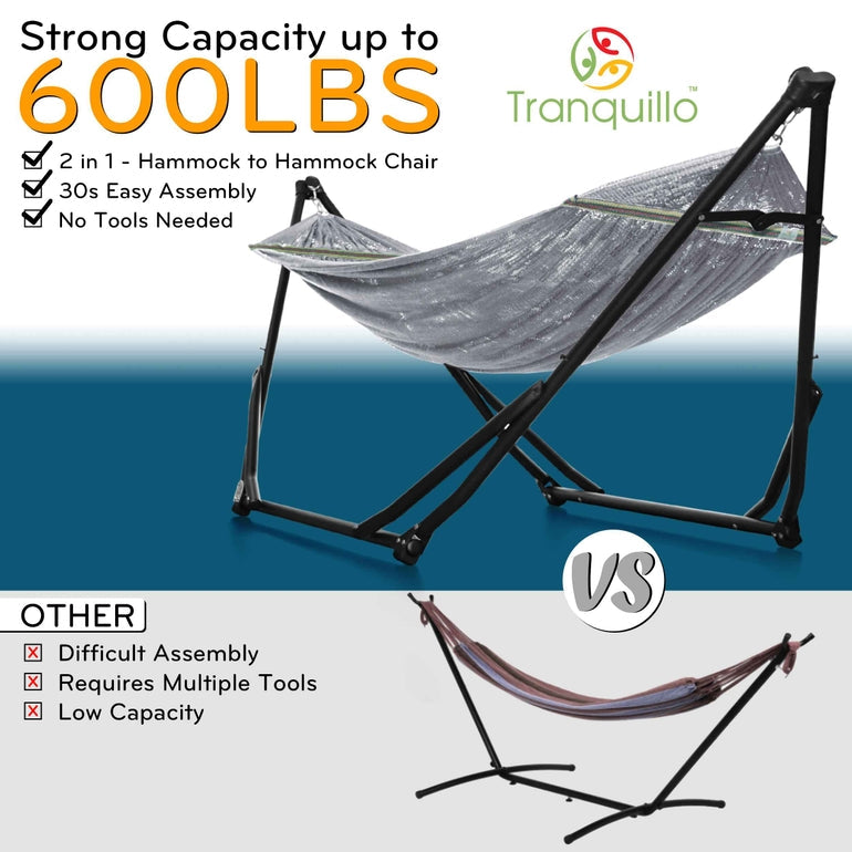 Tranquillo UniGen Transforming Hammock Stand for Ultimate Relaxation Megsu