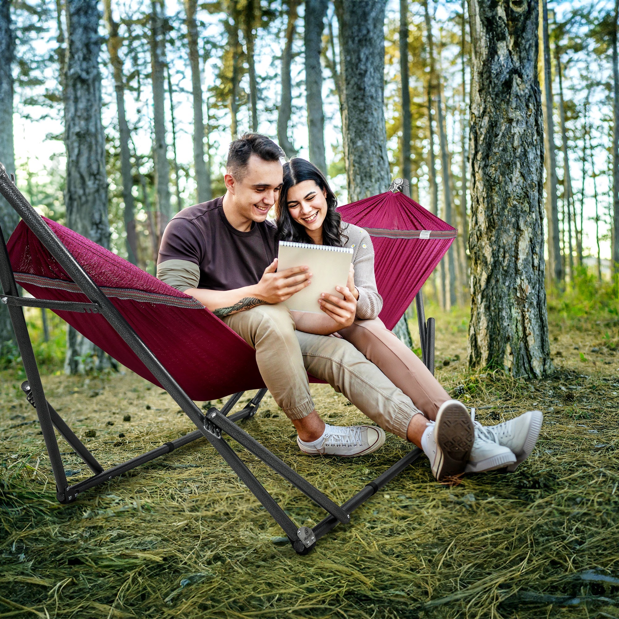 Tranquillo Universal Hammock with Medium Size Stands for Ultimate Relaxation - Ideal Universal Hammock Stands - Medium Size Megsu