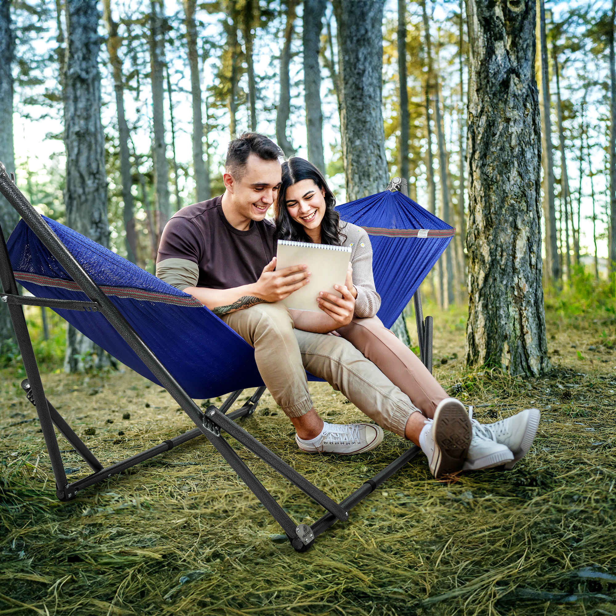 Tranquillo Universal Hammock with Medium Size Stands for Ultimate Relaxation - Ideal Universal Hammock Stands - Medium Size Megsu