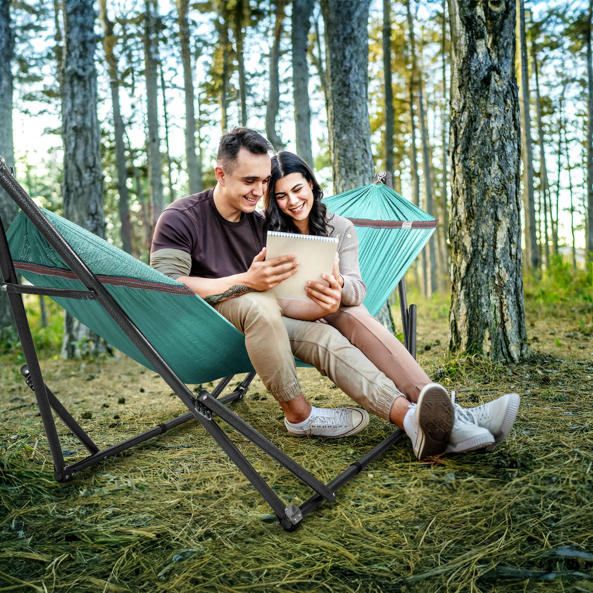 Tranquillo Universal Hammock with Medium Size Stands for Ultimate Relaxation - Ideal Universal Hammock Stands - Medium Size Megsu