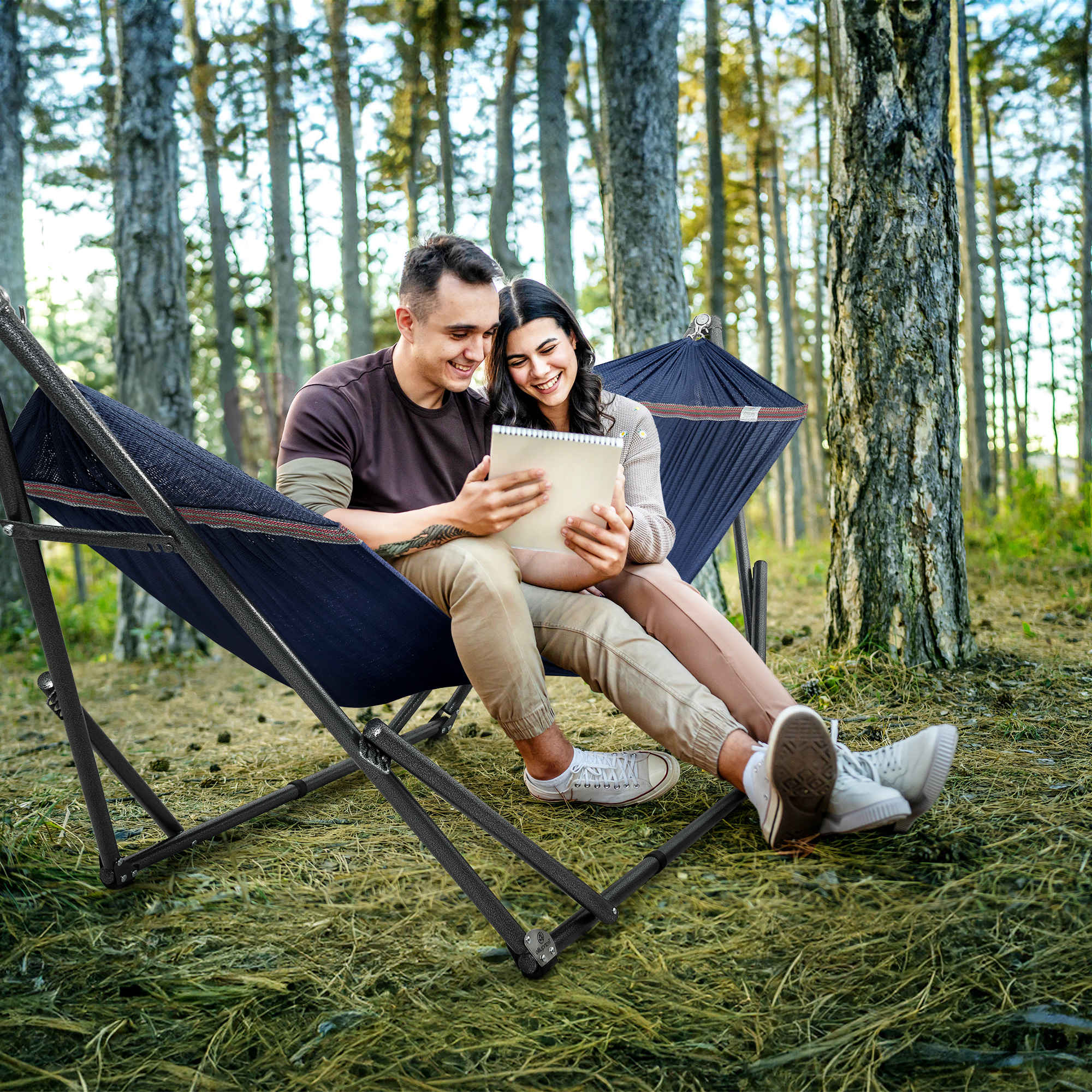 Tranquillo Universal Hammock with Medium Size Stands for Ultimate Relaxation - Ideal Universal Hammock Stands - Medium Size Megsu