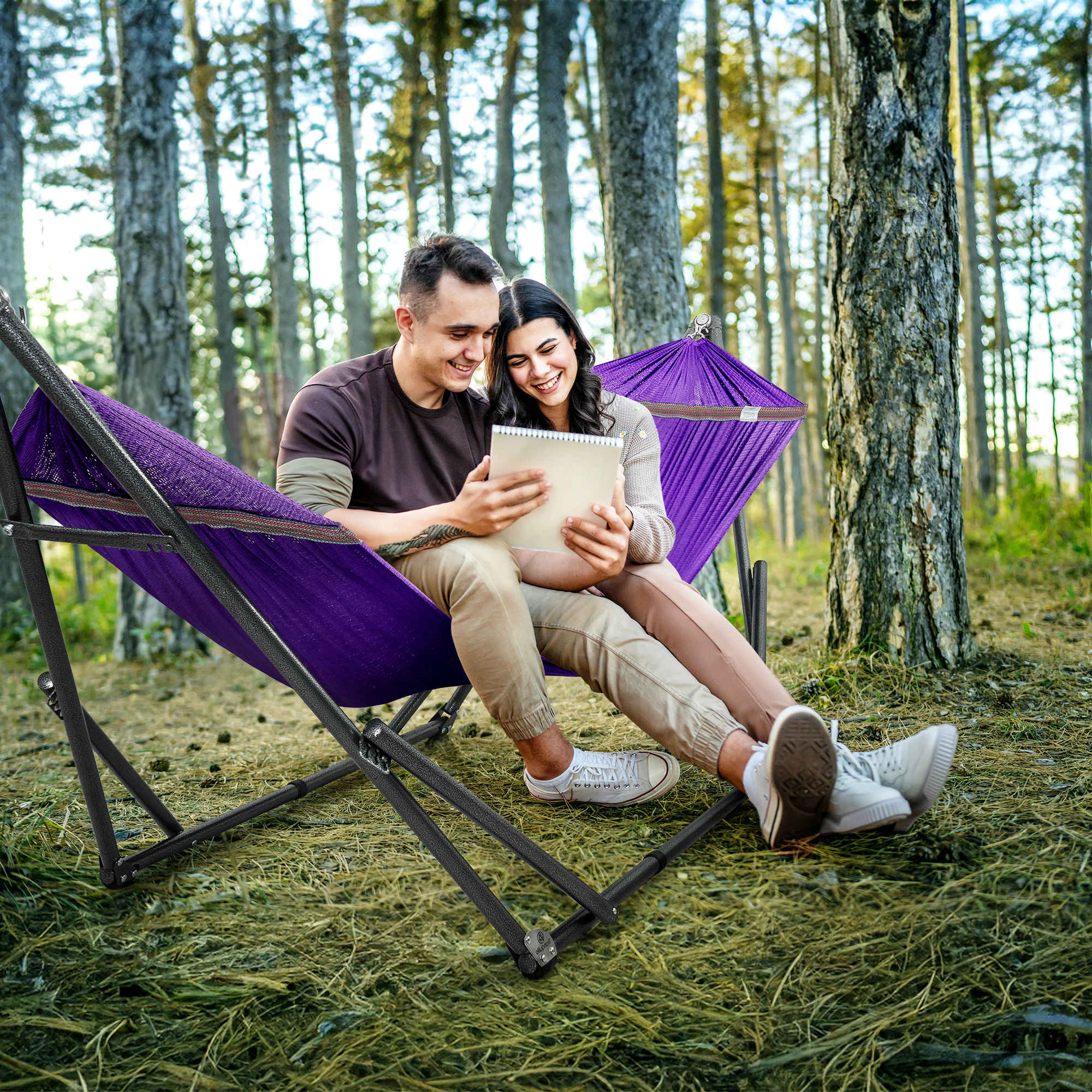 Tranquillo Universal Hammock with Medium Size Stands for Ultimate Relaxation - Ideal Universal Hammock Stands - Medium Size Megsu