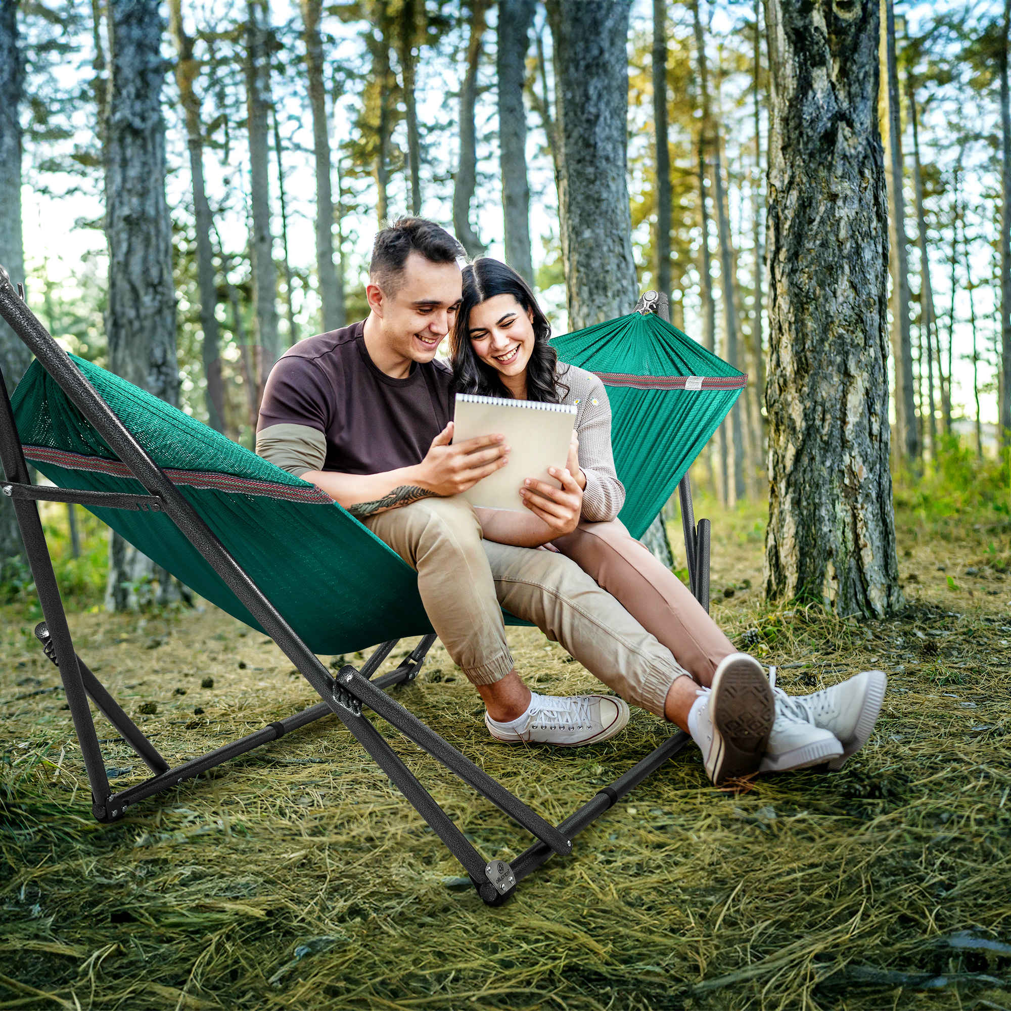 Tranquillo Universal Hammock with Medium Size Stands for Ultimate Relaxation - Ideal Universal Hammock Stands - Medium Size Megsu