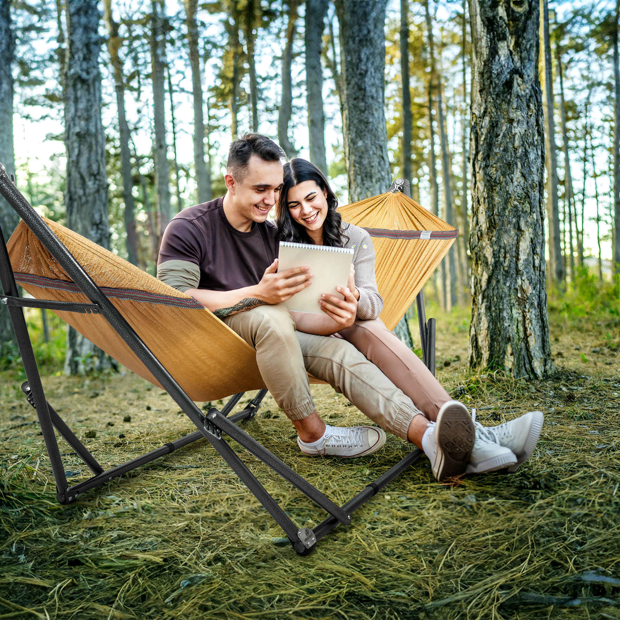 Tranquillo Universal Hammock with Medium Size Stands for Ultimate Relaxation - Ideal Universal Hammock Stands - Medium Size Megsu