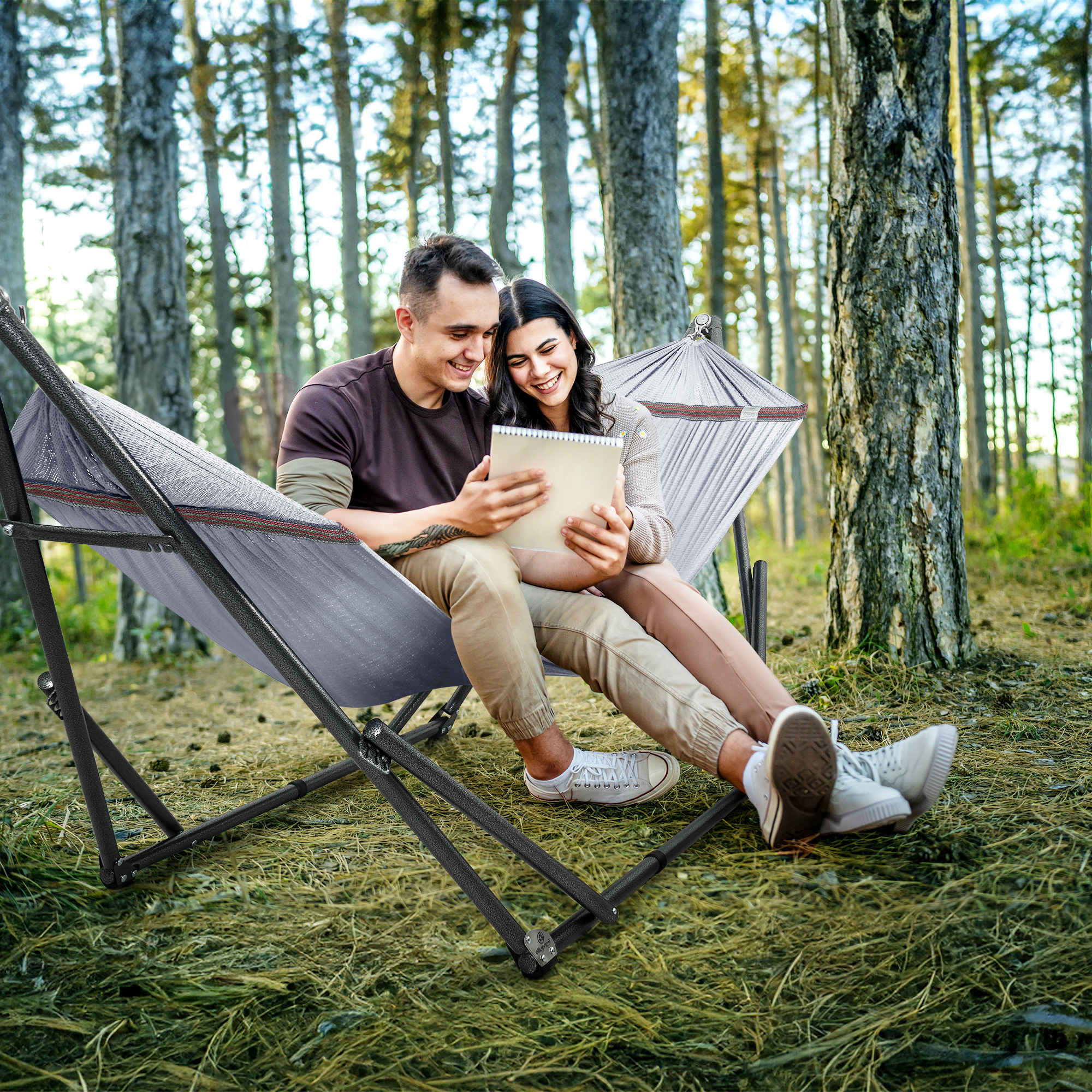Tranquillo Universal Hammock with Medium Size Stands for Ultimate Relaxation - Ideal Universal Hammock Stands - Medium Size Megsu