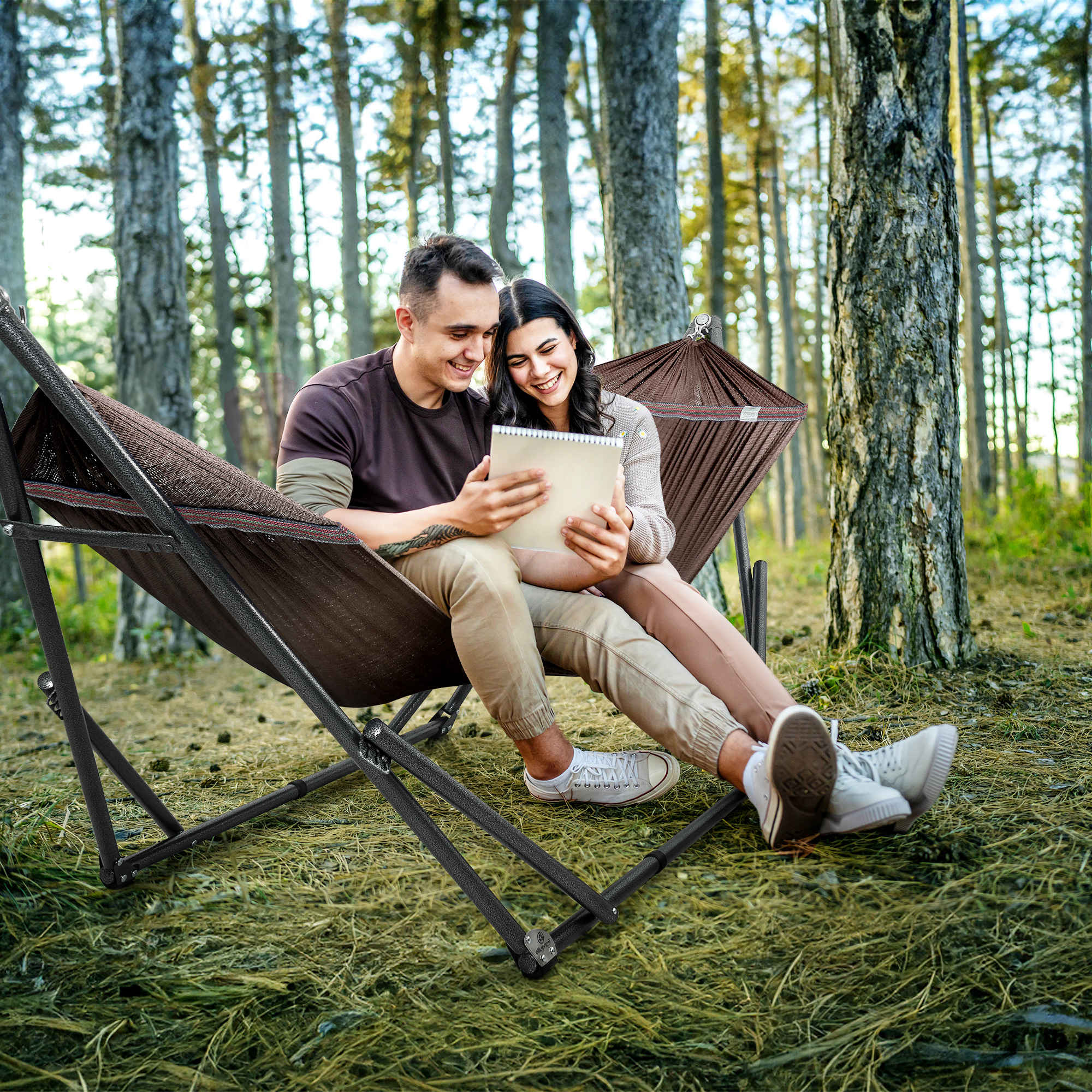 Tranquillo Universal Hammock with Medium Size Stands for Ultimate Relaxation - Ideal Universal Hammock Stands - Medium Size Megsu
