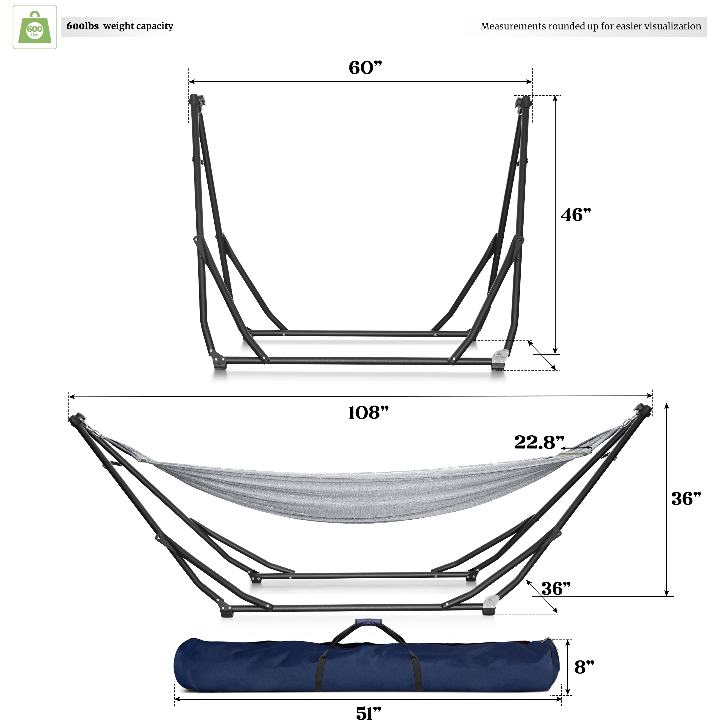 Tranquillo UniGen Transforming Hammock Stand for Ultimate Relaxation Megsu