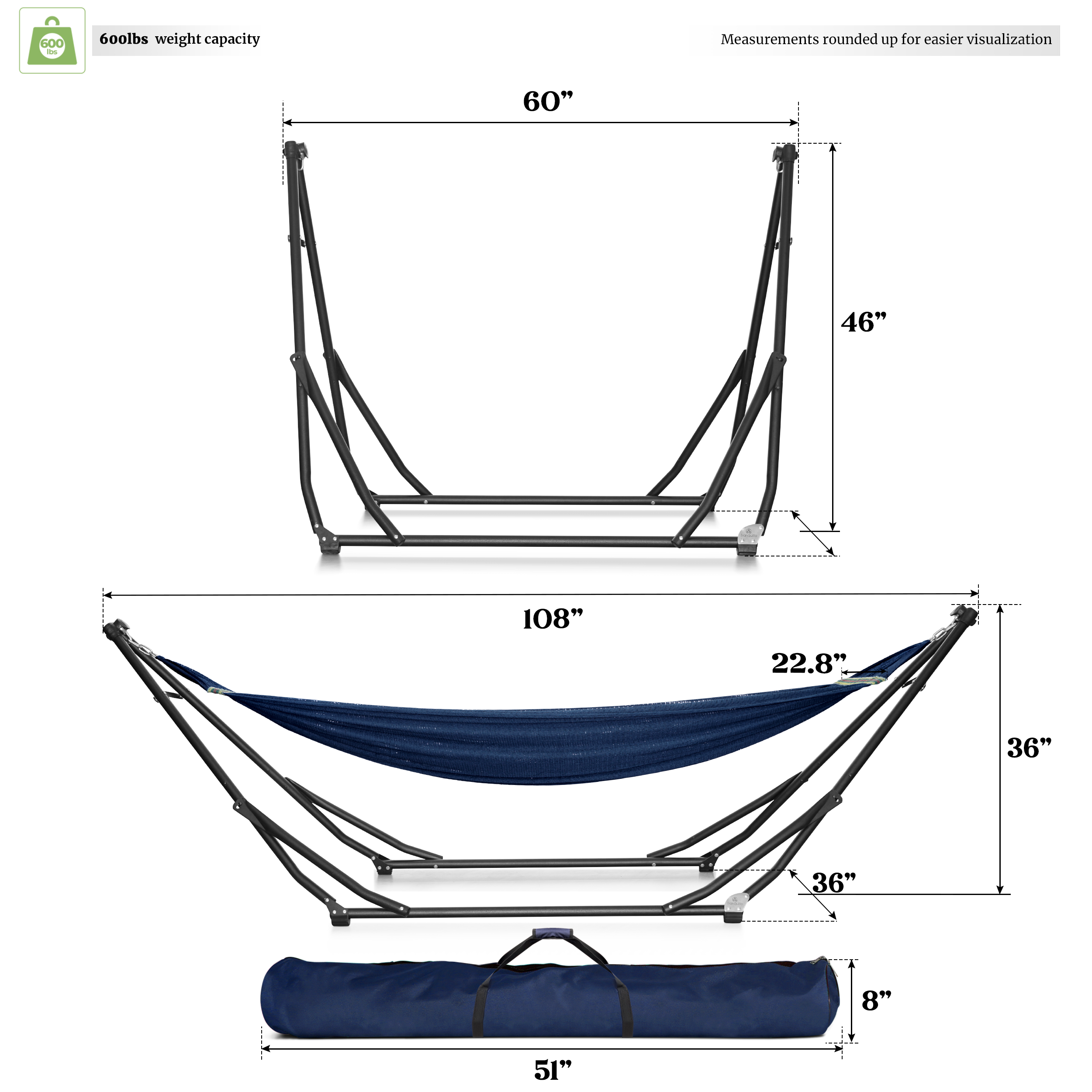 Tranquillo UniGen Transforming Hammock Stand for Ultimate Relaxation Megsu