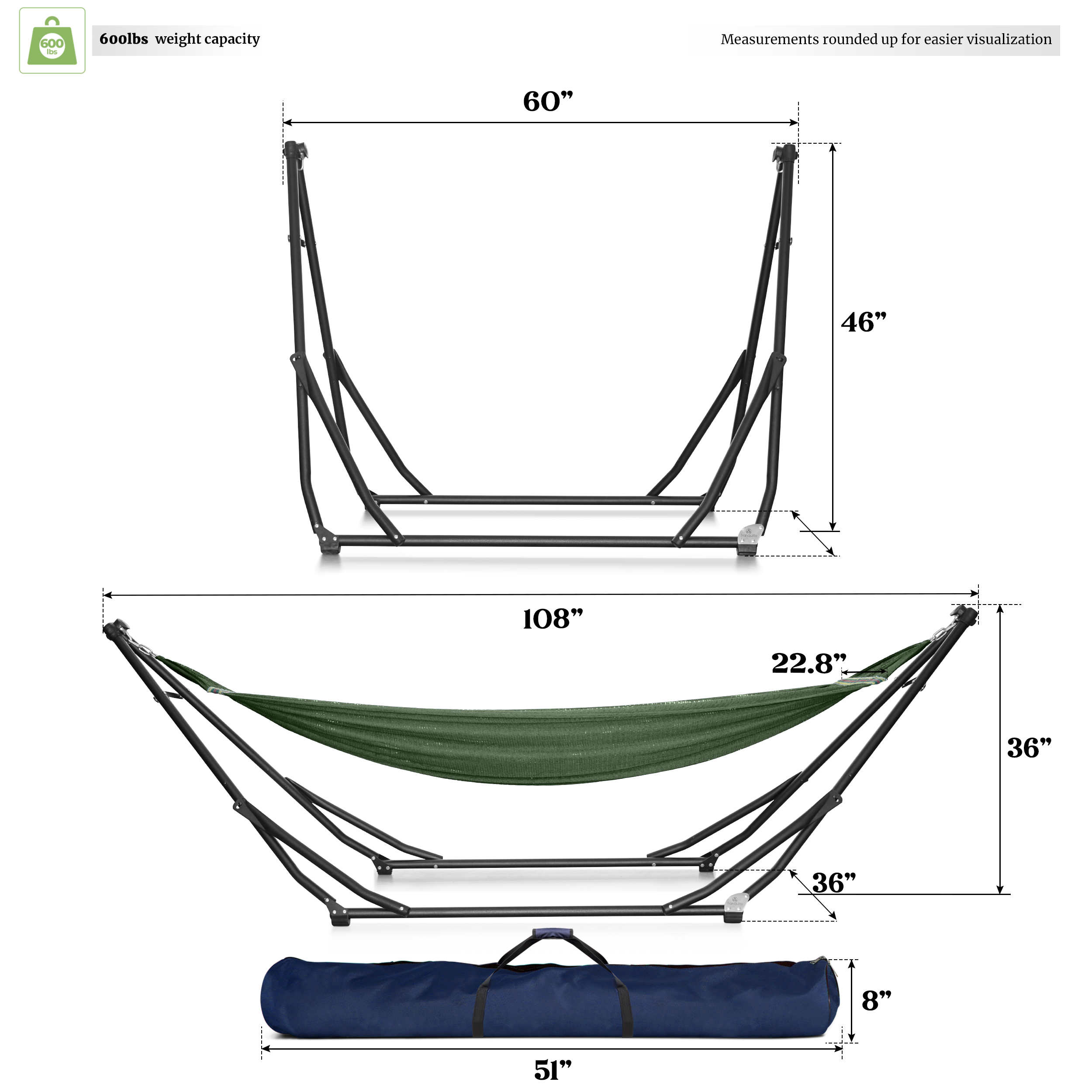 Tranquillo UniGen Transforming Hammock Stand for Ultimate Relaxation Megsu