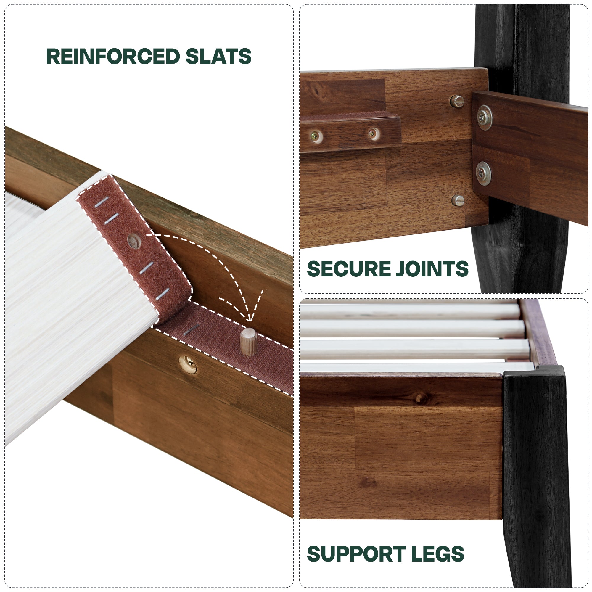 Emery Solid Wood Bed Frame Megsu