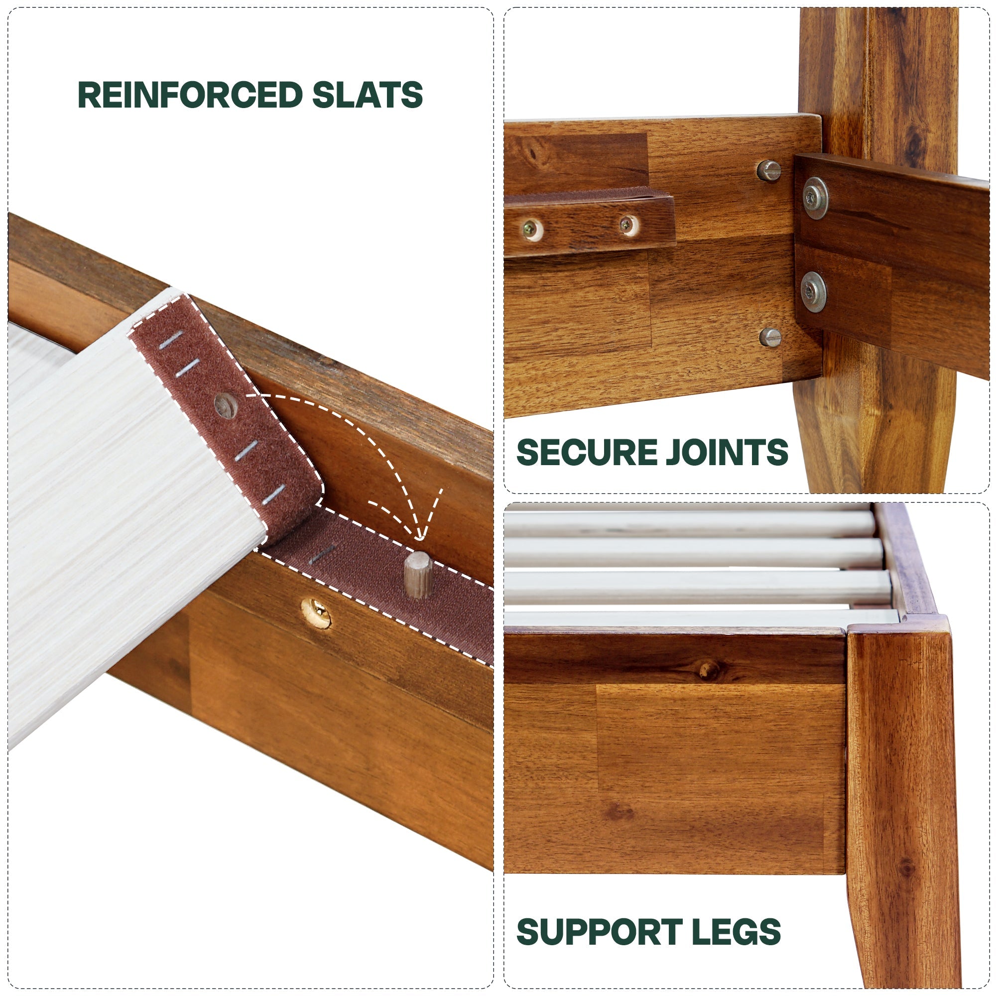 Emery Solid Wood Bed Frame Megsu