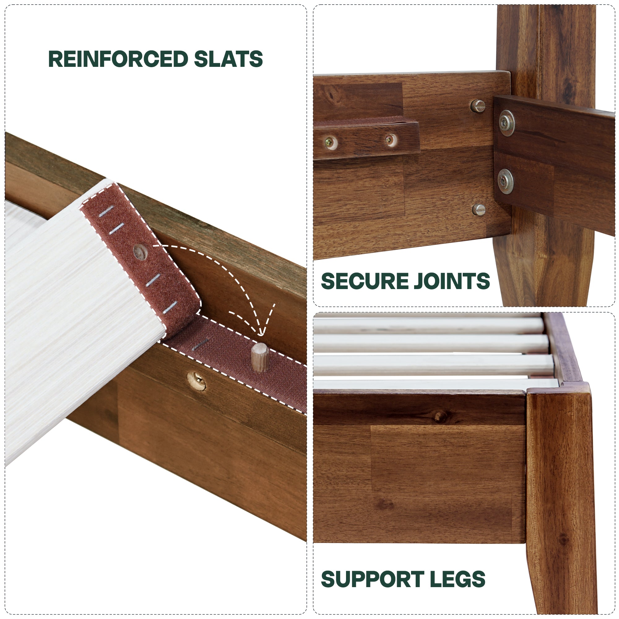 Emery Solid Wood Bed Frame Megsu