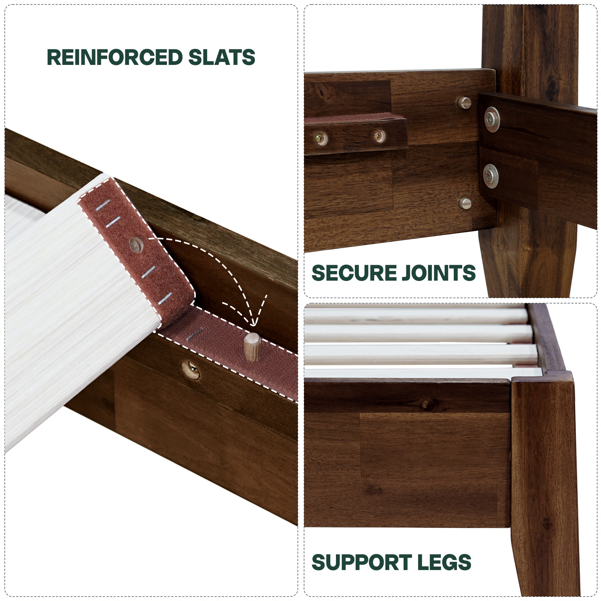 Emery Solid Wood Bed Frame Megsu