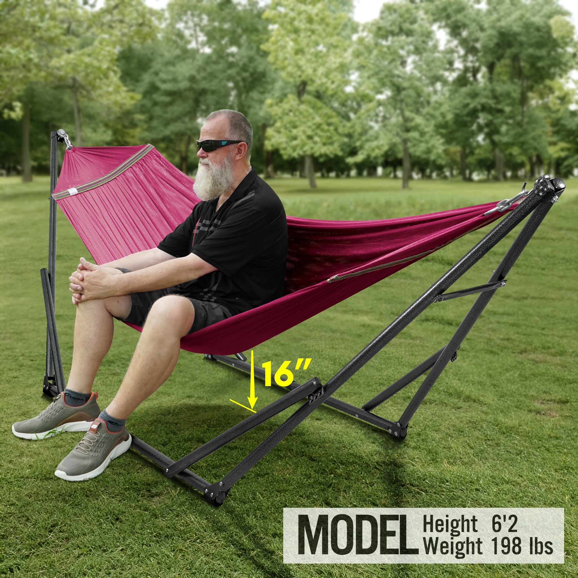 Tranquillo Universal Hammock with Medium Size Stands for Ultimate Relaxation - Ideal Universal Hammock Stands - Medium Size Megsu