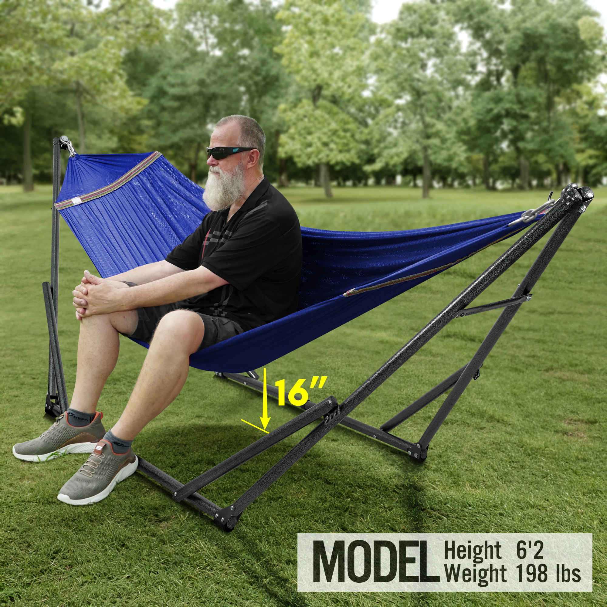 Tranquillo Universal Hammock with Medium Size Stands for Ultimate Relaxation - Ideal Universal Hammock Stands - Medium Size Megsu