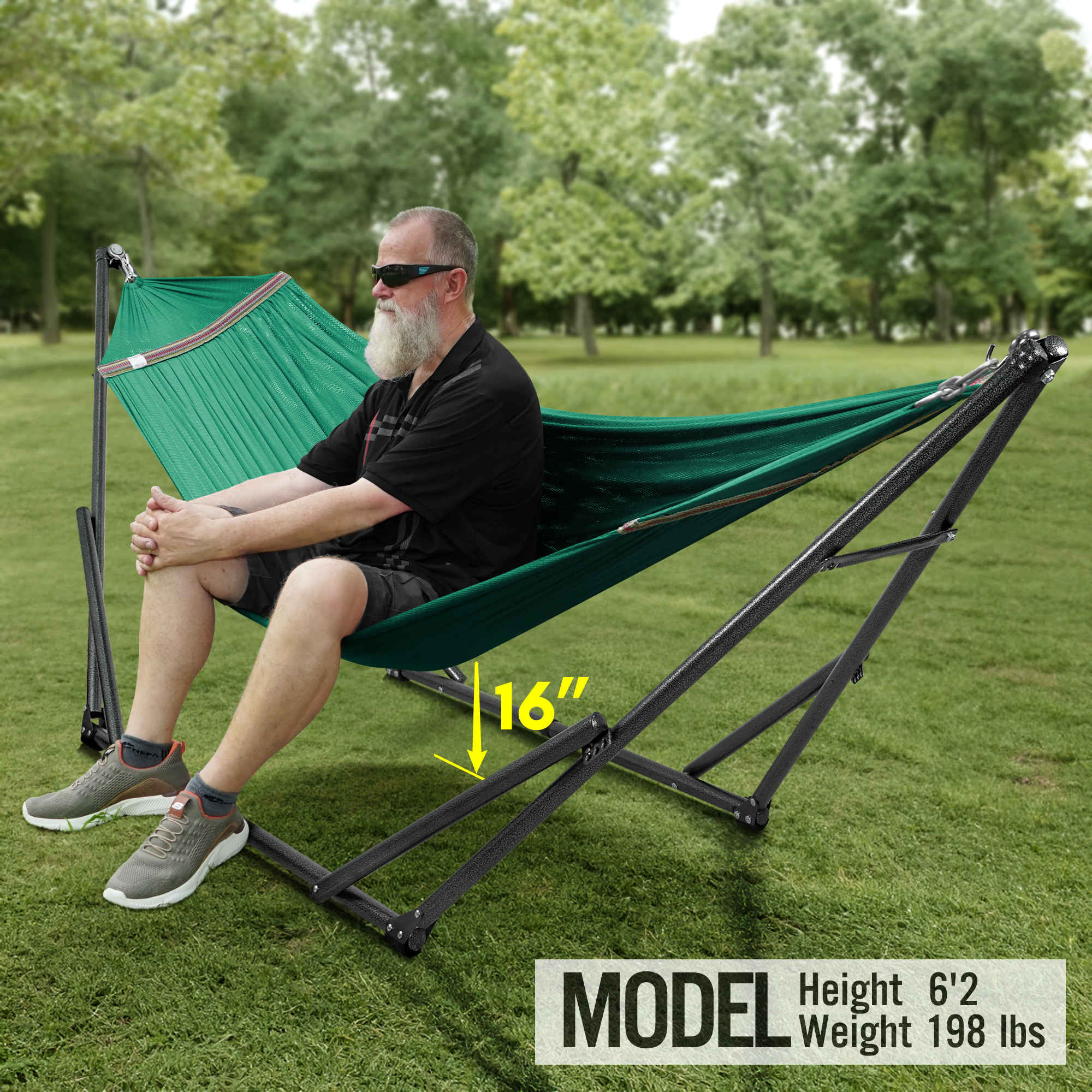 Tranquillo Universal Hammock with Medium Size Stands for Ultimate Relaxation - Ideal Universal Hammock Stands - Medium Size Megsu