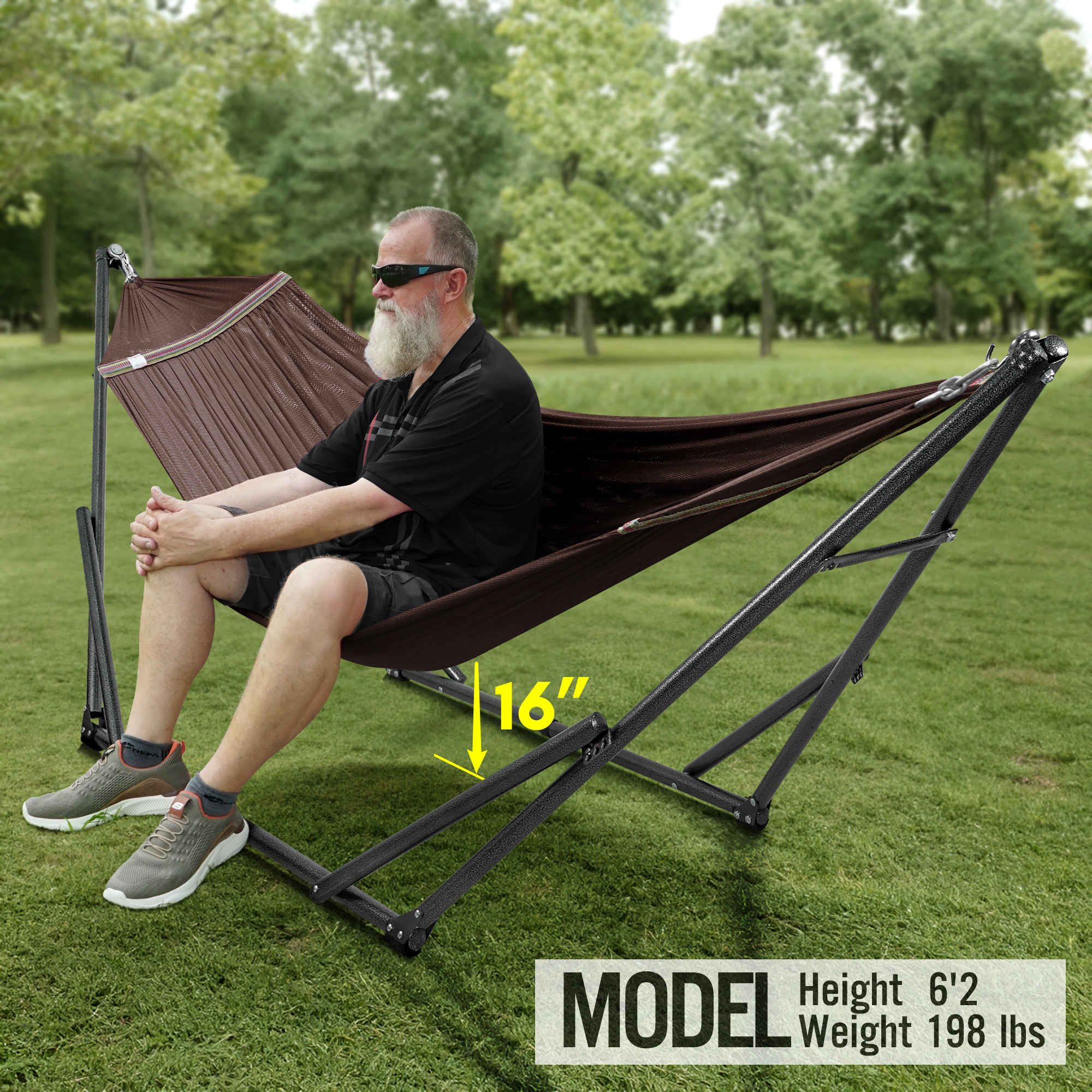Tranquillo Universal Hammock with Medium Size Stands for Ultimate Relaxation - Ideal Universal Hammock Stands - Medium Size Megsu
