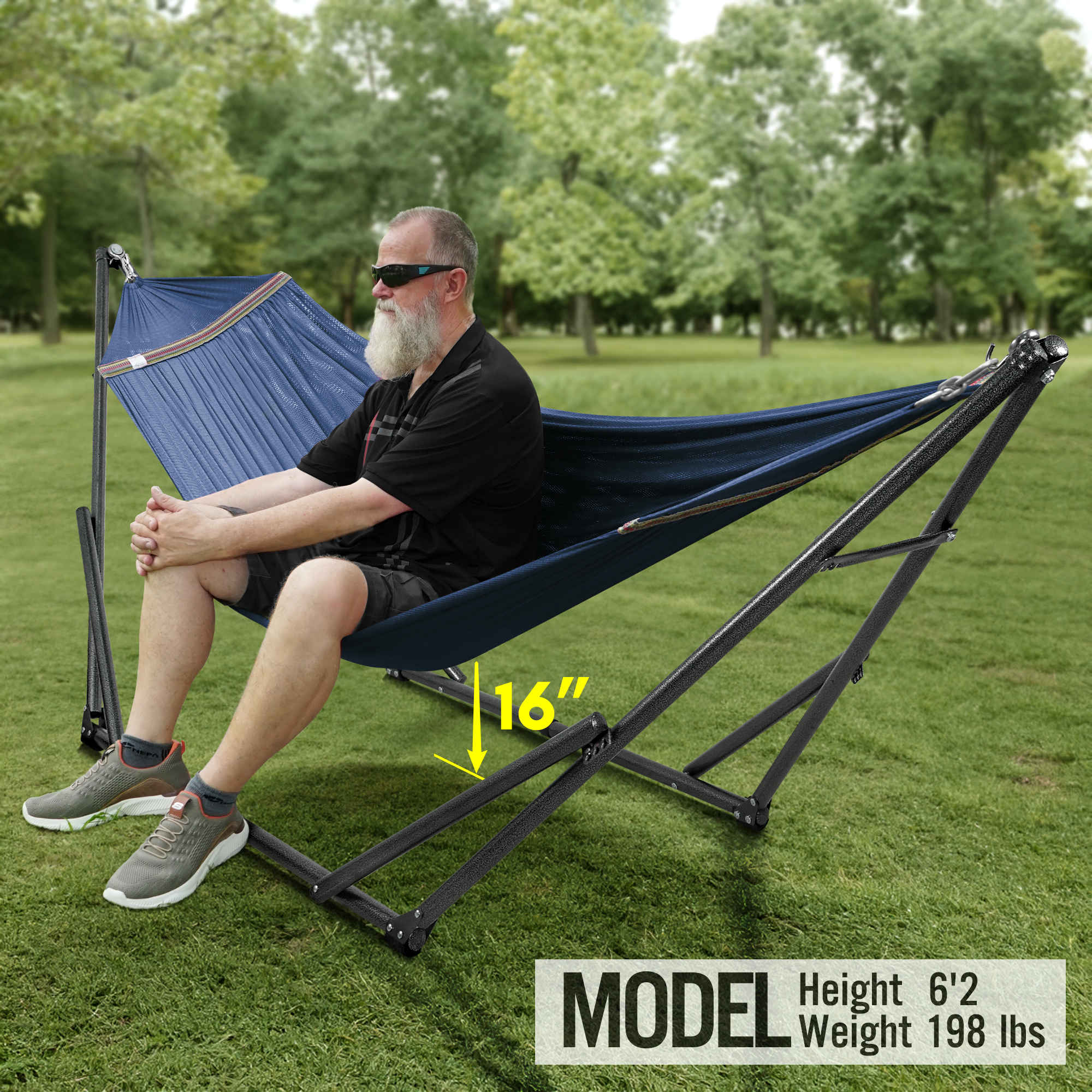 Tranquillo Universal Hammock with Medium Size Stands for Ultimate Relaxation - Ideal Universal Hammock Stands - Medium Size Megsu