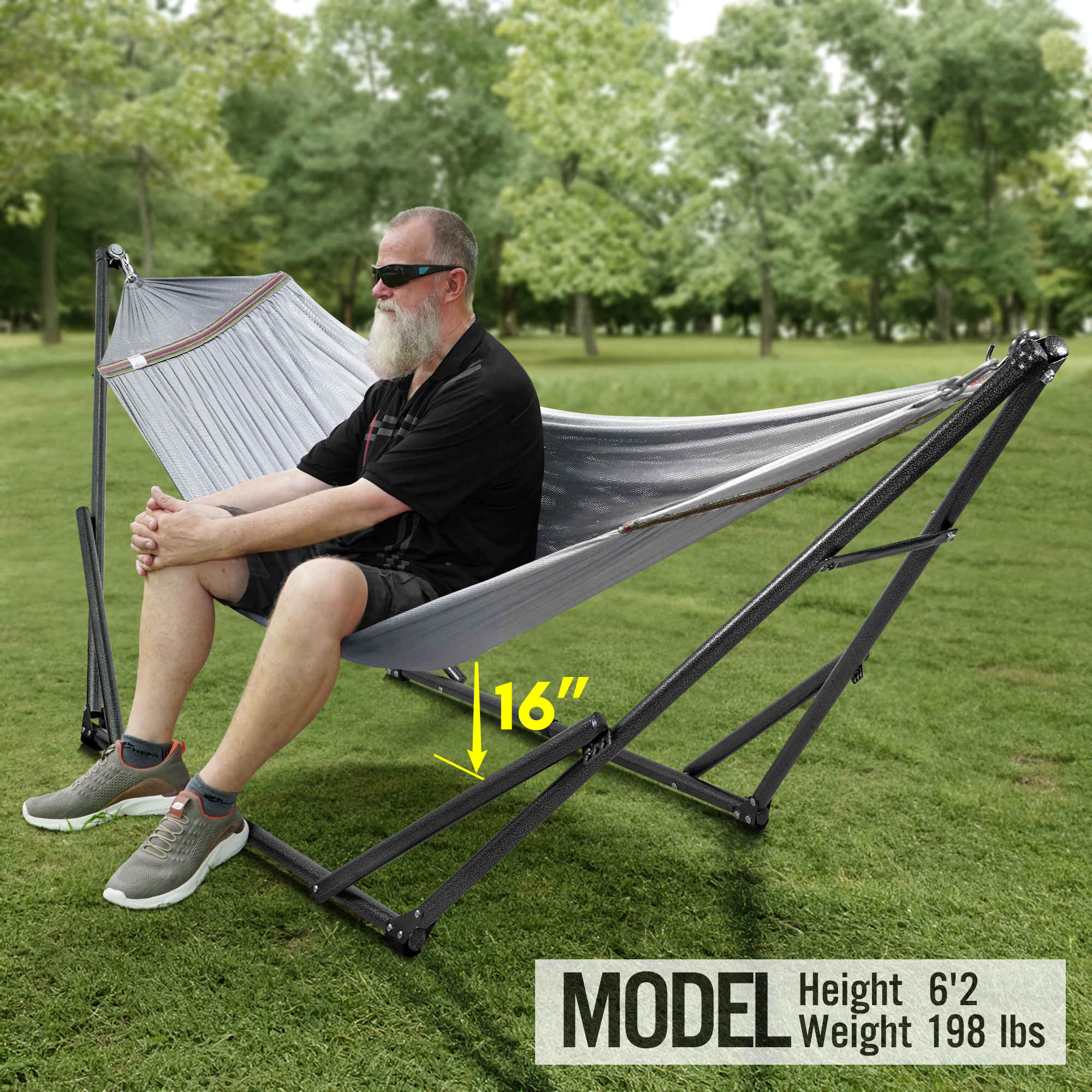 Tranquillo Universal Hammock with Medium Size Stands for Ultimate Relaxation - Ideal Universal Hammock Stands - Medium Size Megsu