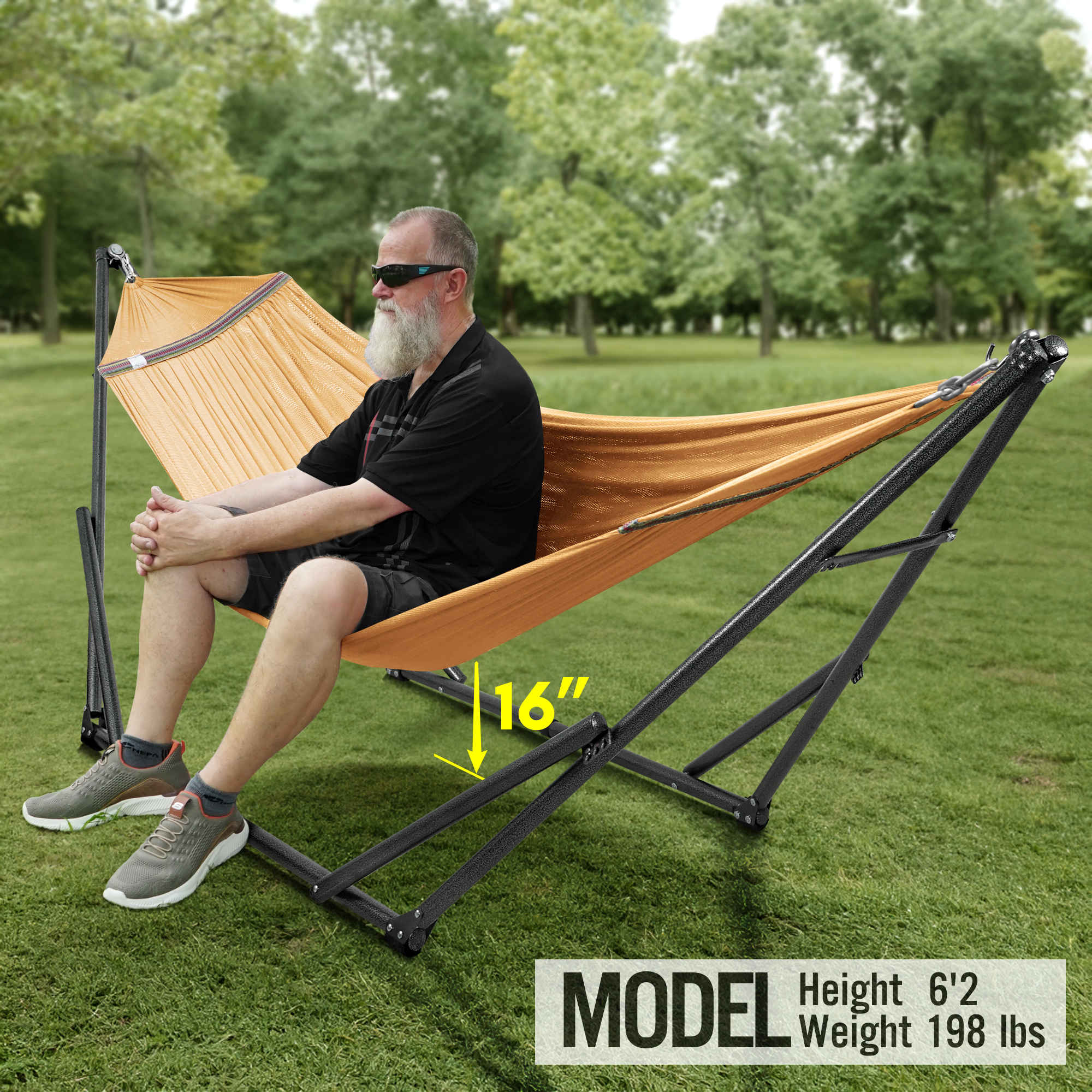 Tranquillo Universal Hammock with Medium Size Stands for Ultimate Relaxation - Ideal Universal Hammock Stands - Medium Size Megsu