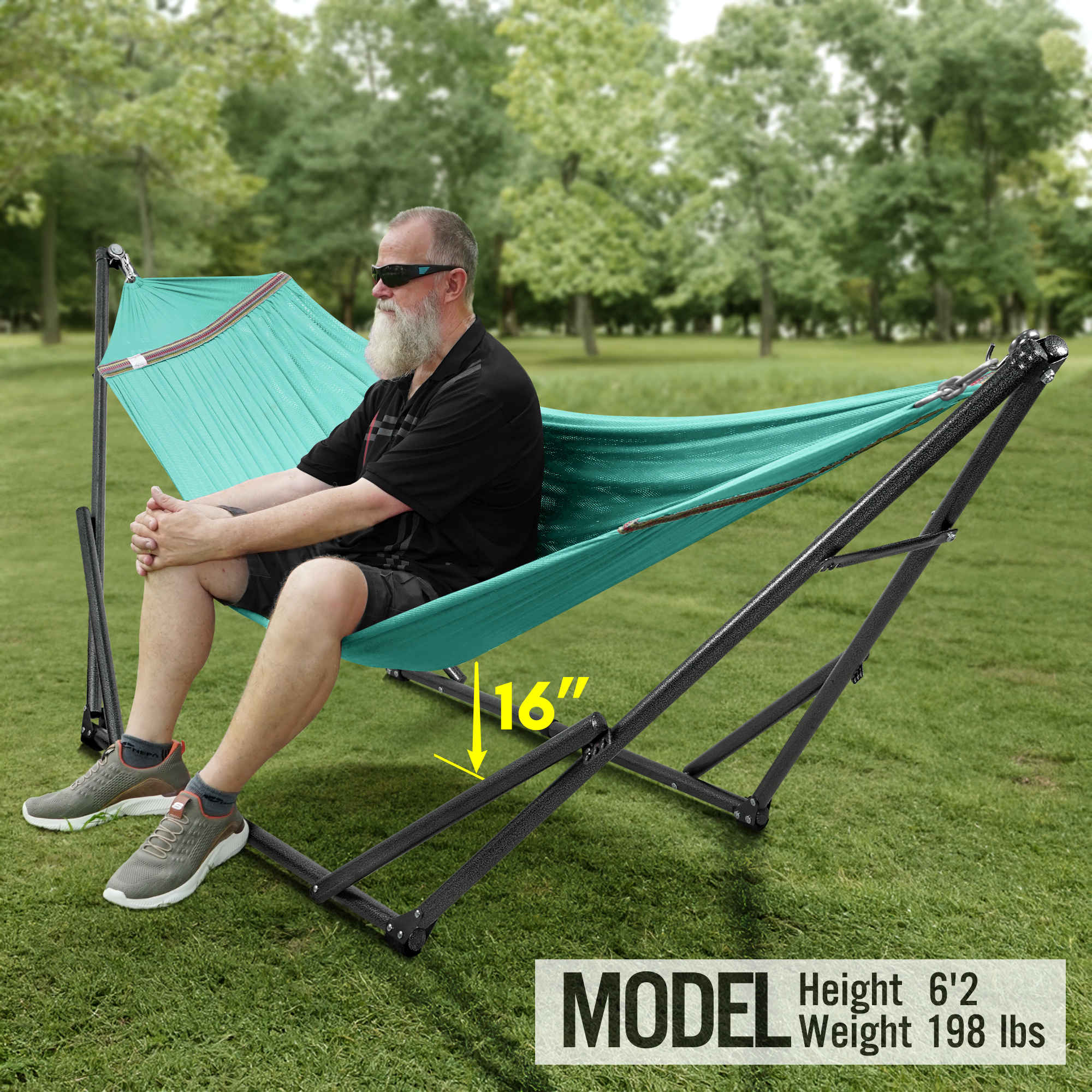 Tranquillo Universal Hammock with Medium Size Stands for Ultimate Relaxation - Ideal Universal Hammock Stands - Medium Size Megsu