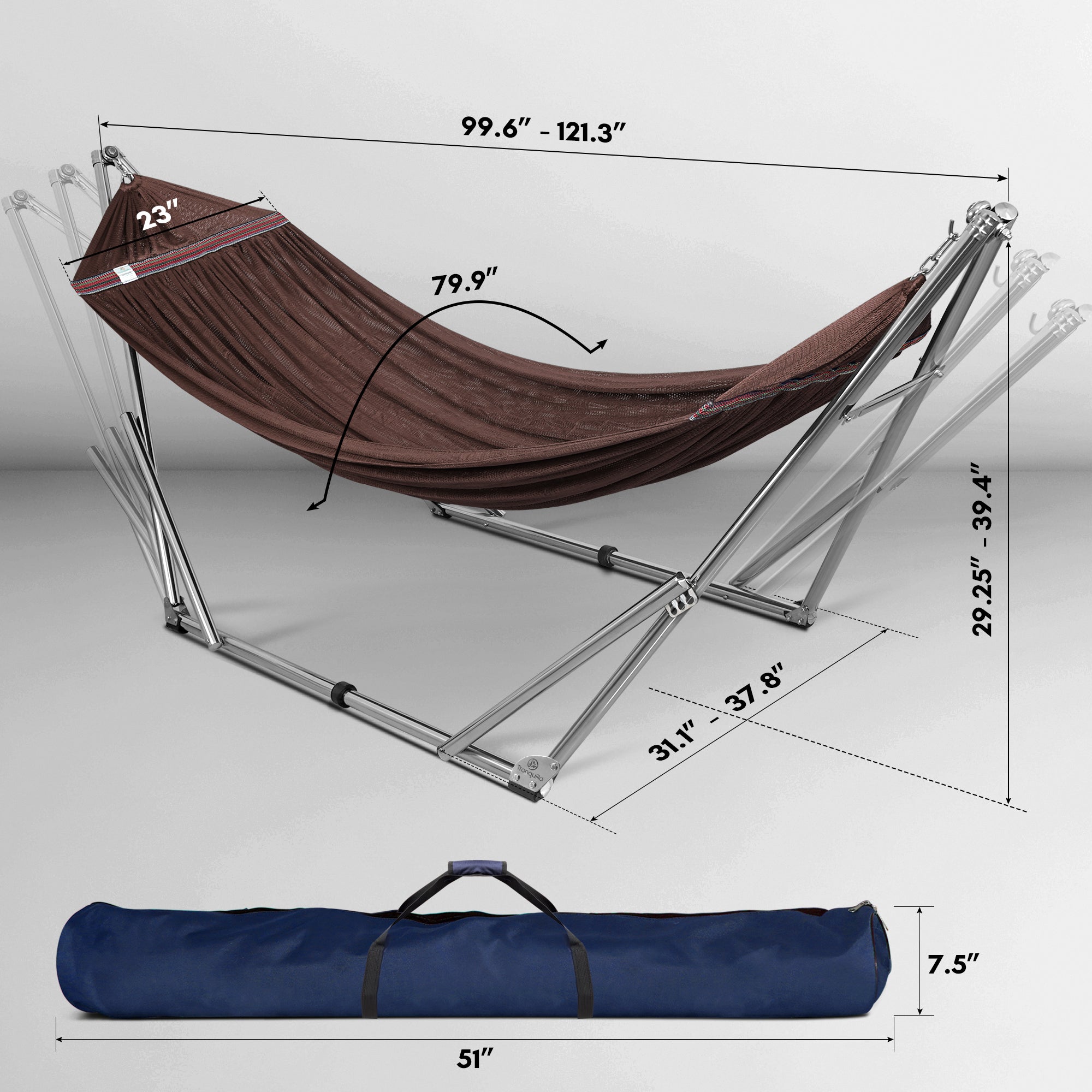 Tranquillo Universal Stainless Steel Hammock Stand for Ultimate Relaxation Megsu