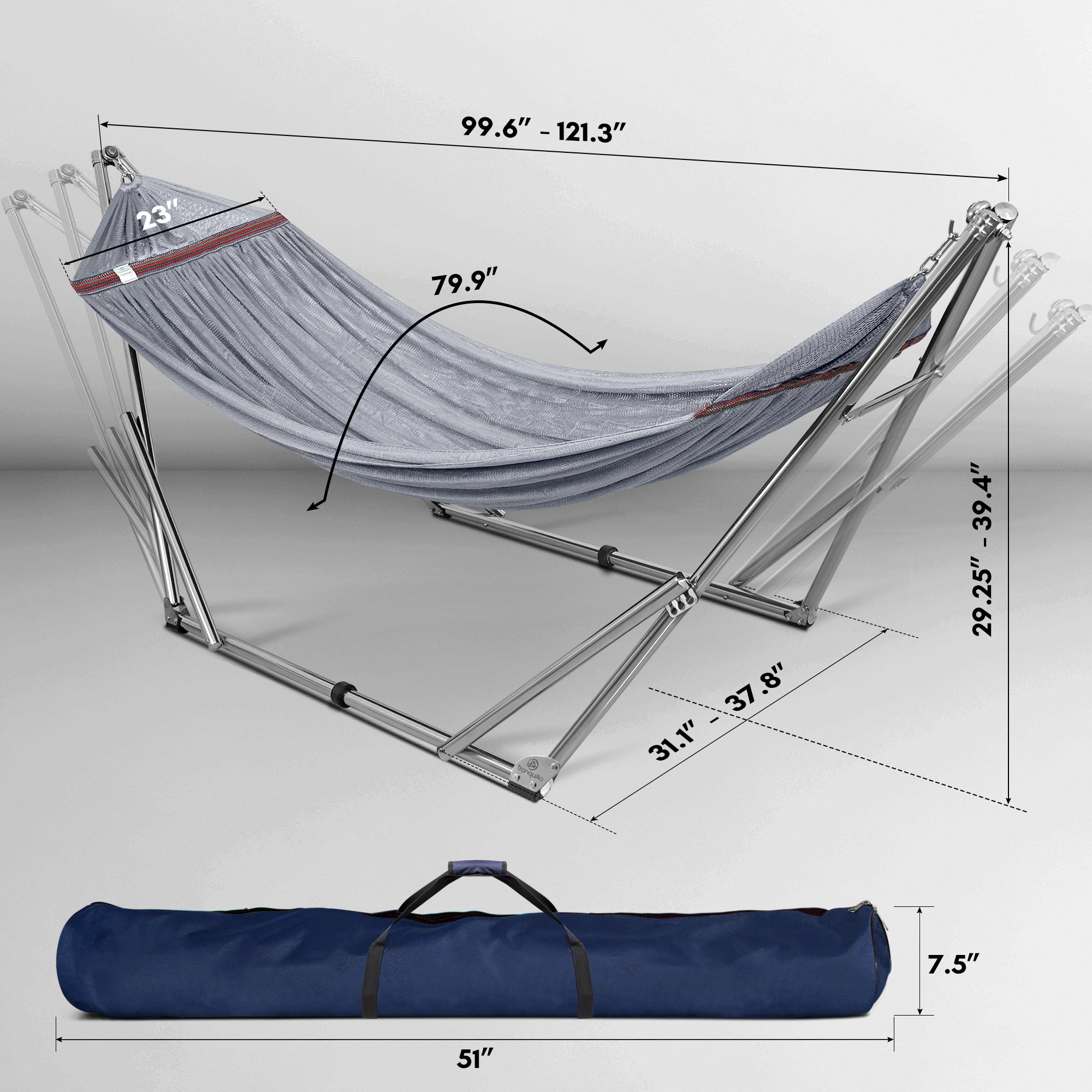 Tranquillo Universal Stainless Steel Hammock Stand for Ultimate Relaxation Megsu