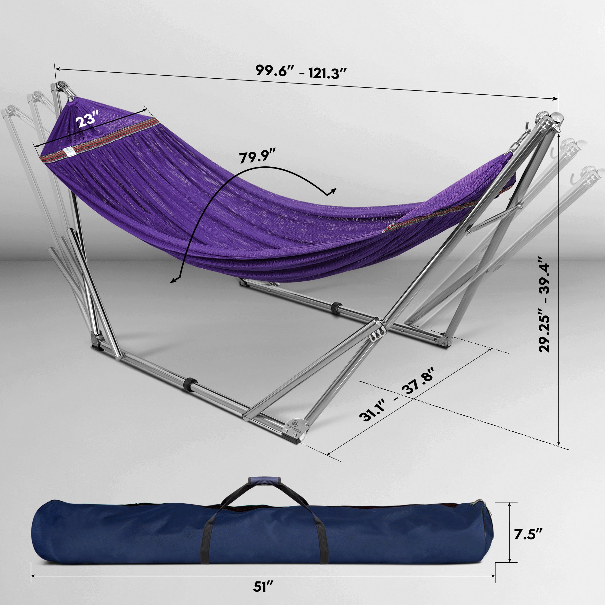 Tranquillo Universal Stainless Steel Hammock Stand for Ultimate Relaxation Megsu