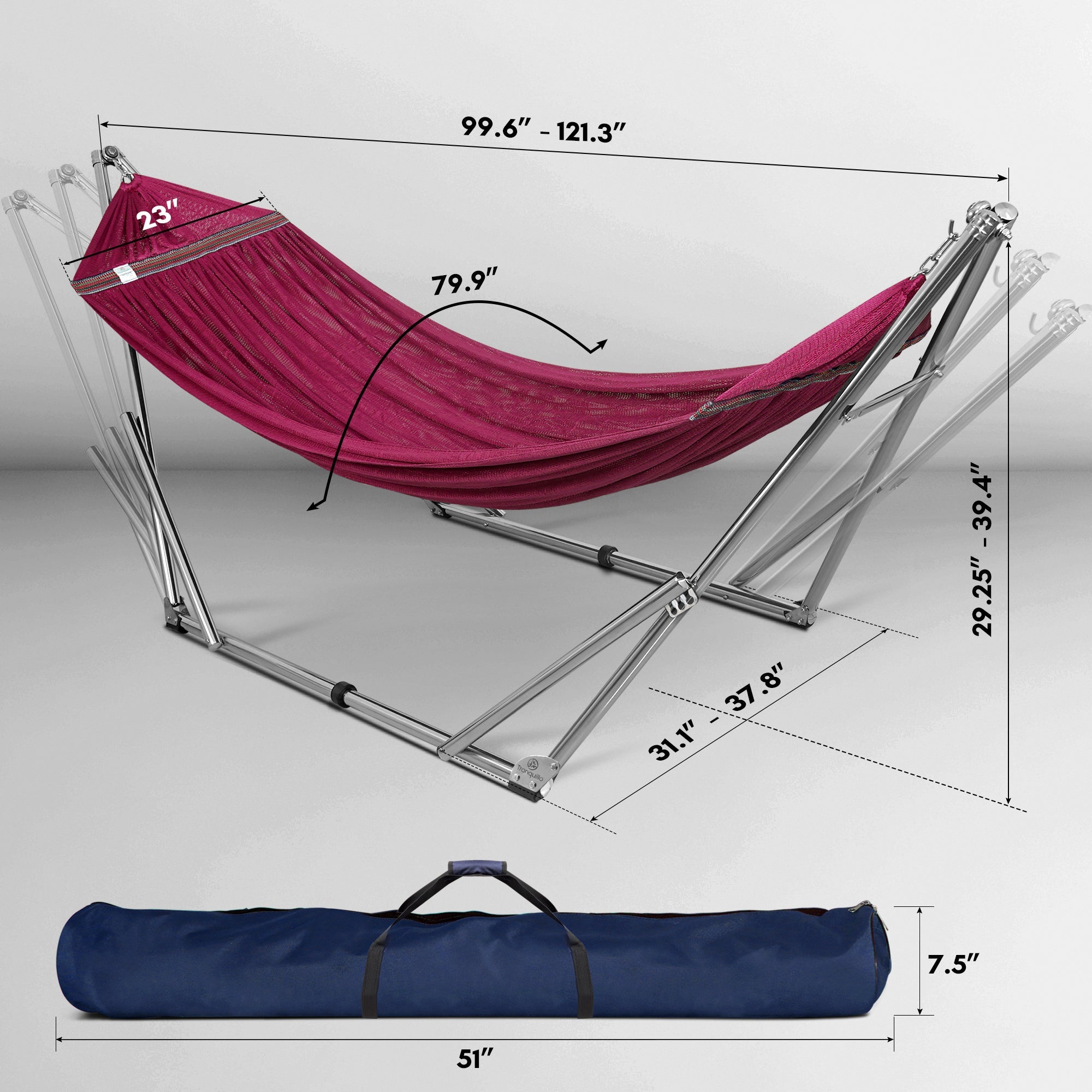 Tranquillo Universal Stainless Steel Hammock Stand for Ultimate Relaxation Megsu