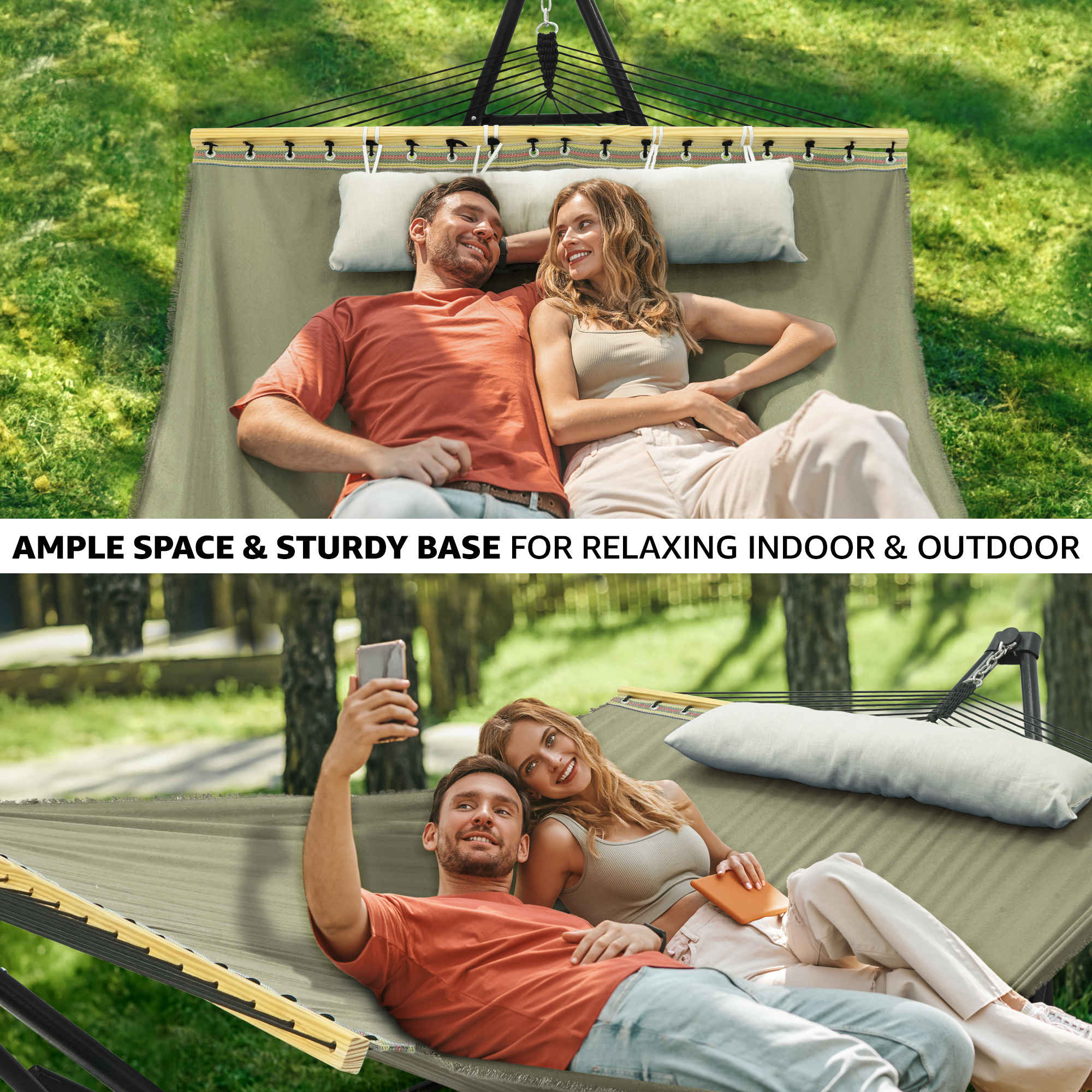 Tranquillo Unity Canvas Hammock Stand for Ultimate Relaxation Megsu