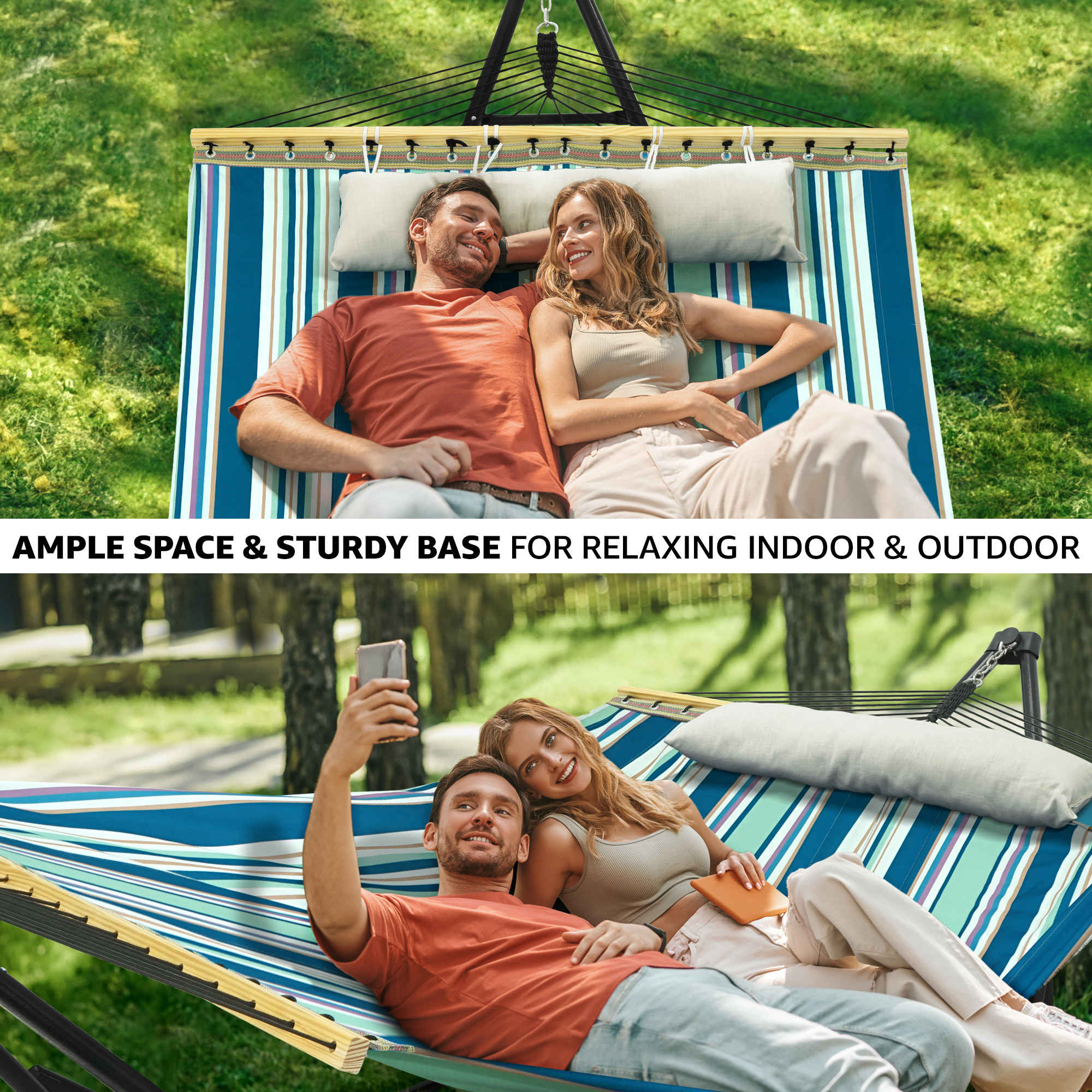 Tranquillo Unity Canvas Hammock Stand for Ultimate Relaxation Megsu