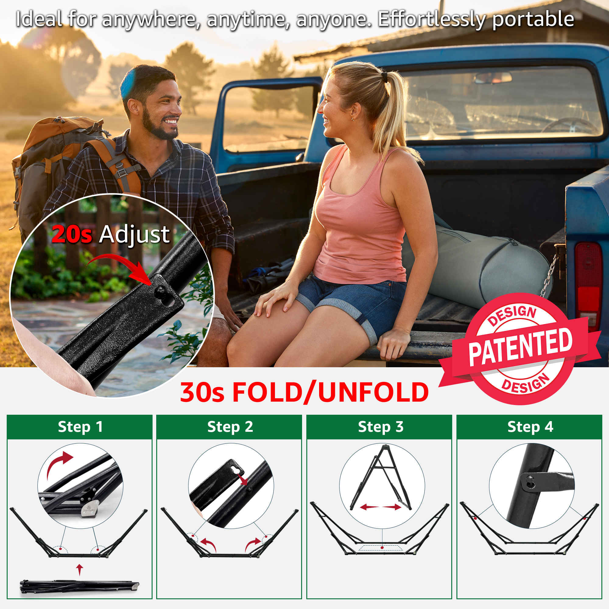 Tranquillo Unity Canvas Hammock Stand for Ultimate Relaxation Megsu