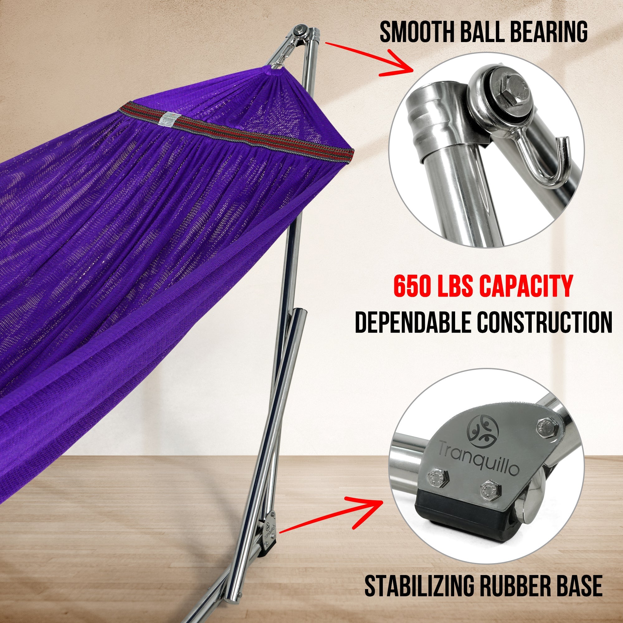 Tranquillo Original Stainless Steel Hammock Stand for Ultimate Relaxation Megsu