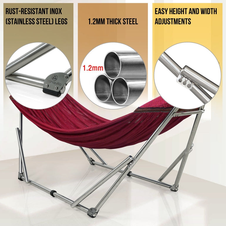 Tranquillo Original Stainless Steel Hammock Stand for Ultimate Relaxation Megsu