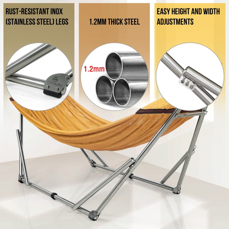 Tranquillo Original Stainless Steel Hammock Stand for Ultimate Relaxation Megsu
