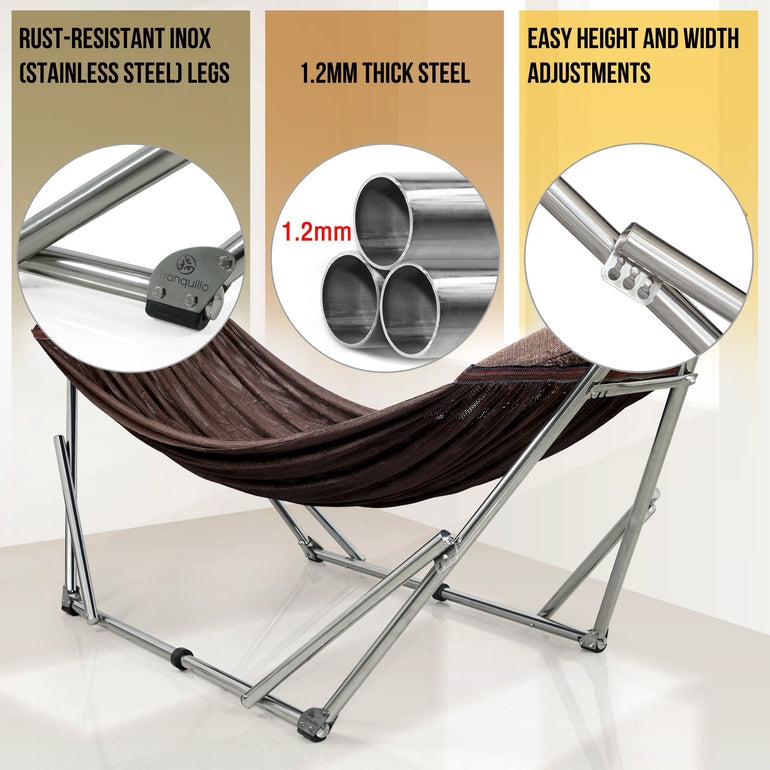 Tranquillo Original Stainless Steel Hammock Stand for Ultimate Relaxation Megsu