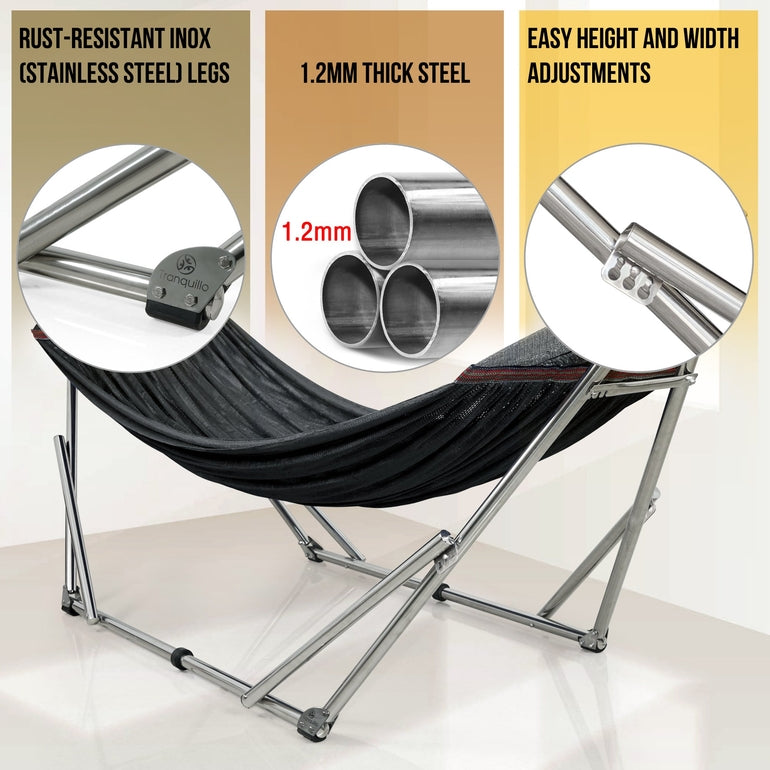 Tranquillo Original Stainless Steel Hammock Stand for Ultimate Relaxation Megsu