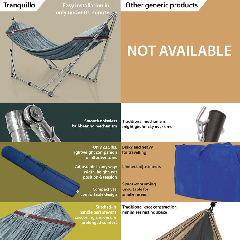 Tranquillo Original Stainless Steel Hammock Stand for Ultimate Relaxation Megsu