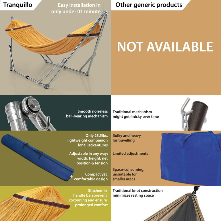 Tranquillo Original Stainless Steel Hammock Stand for Ultimate Relaxation Megsu